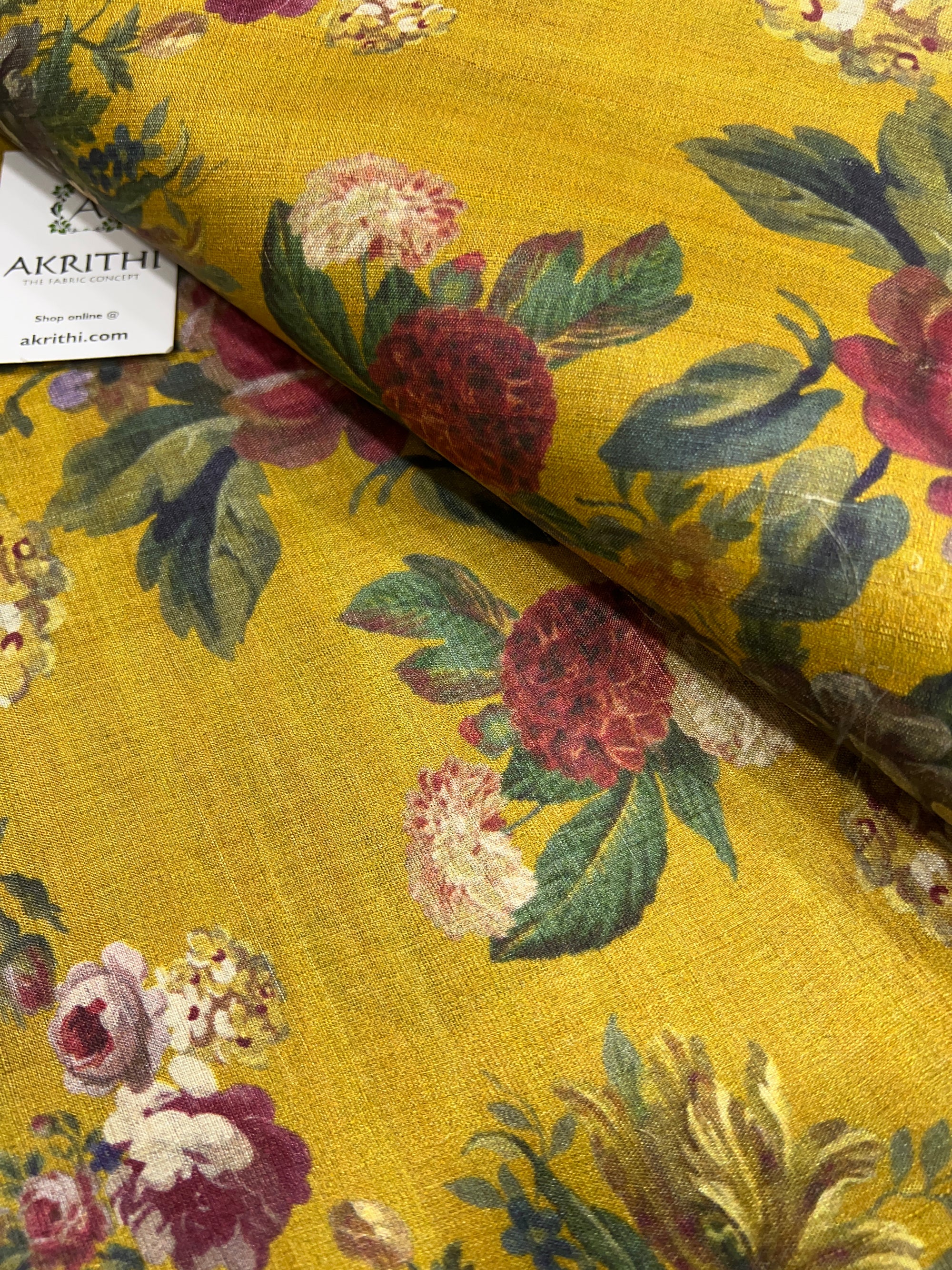 Digital Printed handloom pure tussar silk fabric