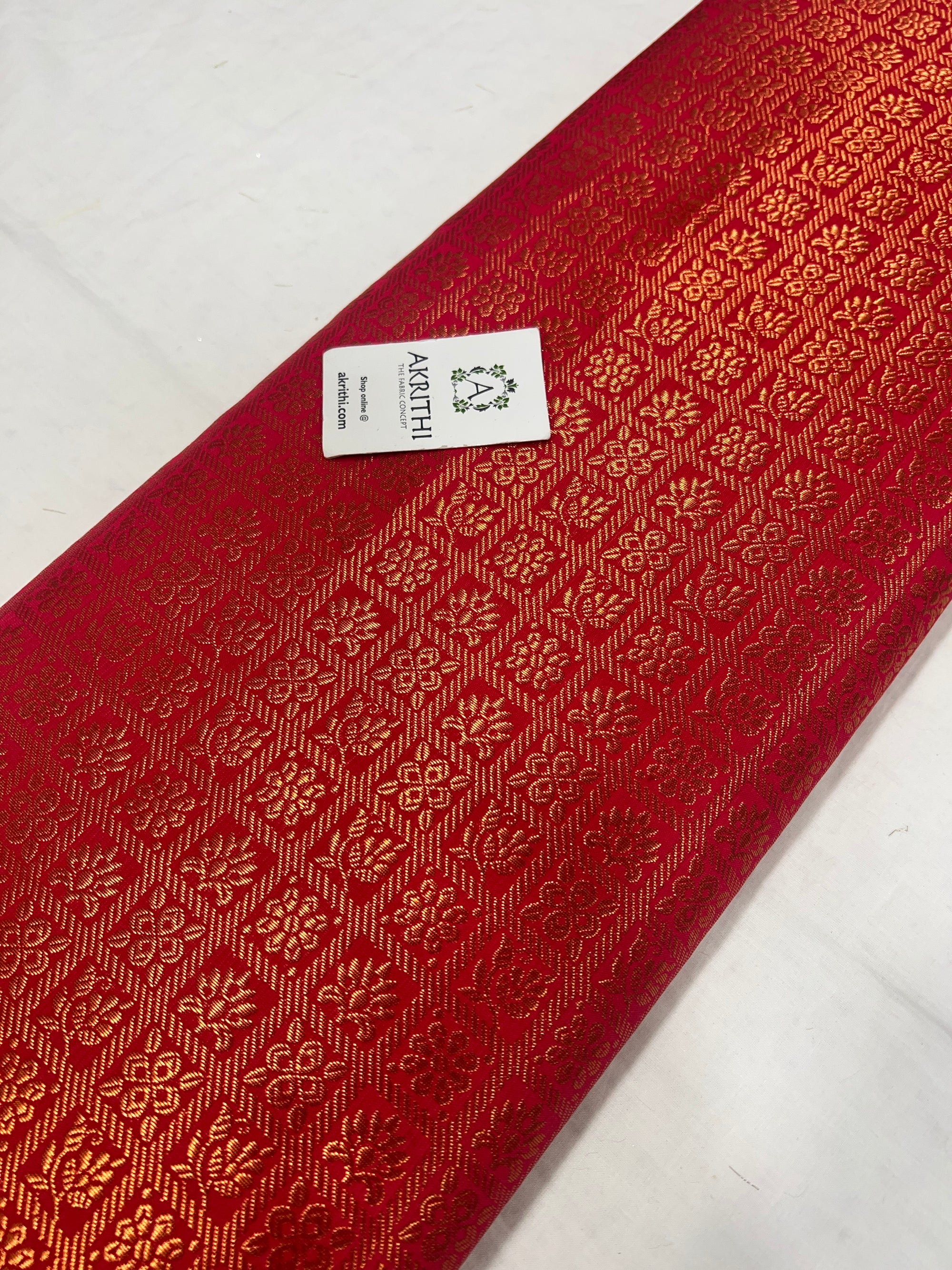 Banarasi brocade fabric with copper zari