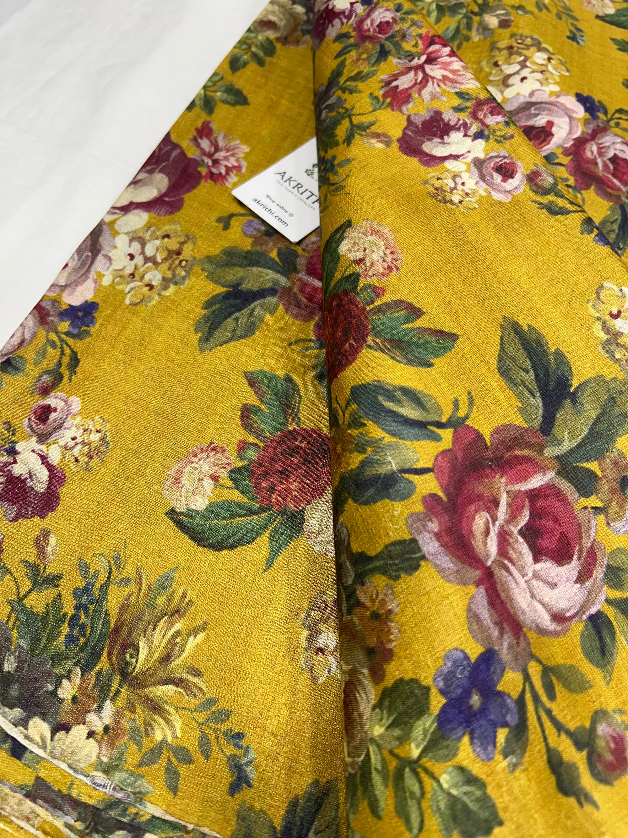 Digital Printed handloom pure tussar silk fabric