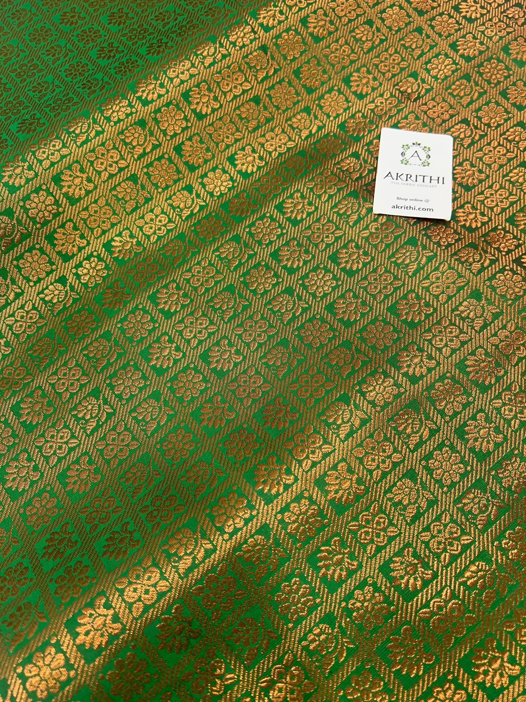 Banarasi brocade fabric with copper zari