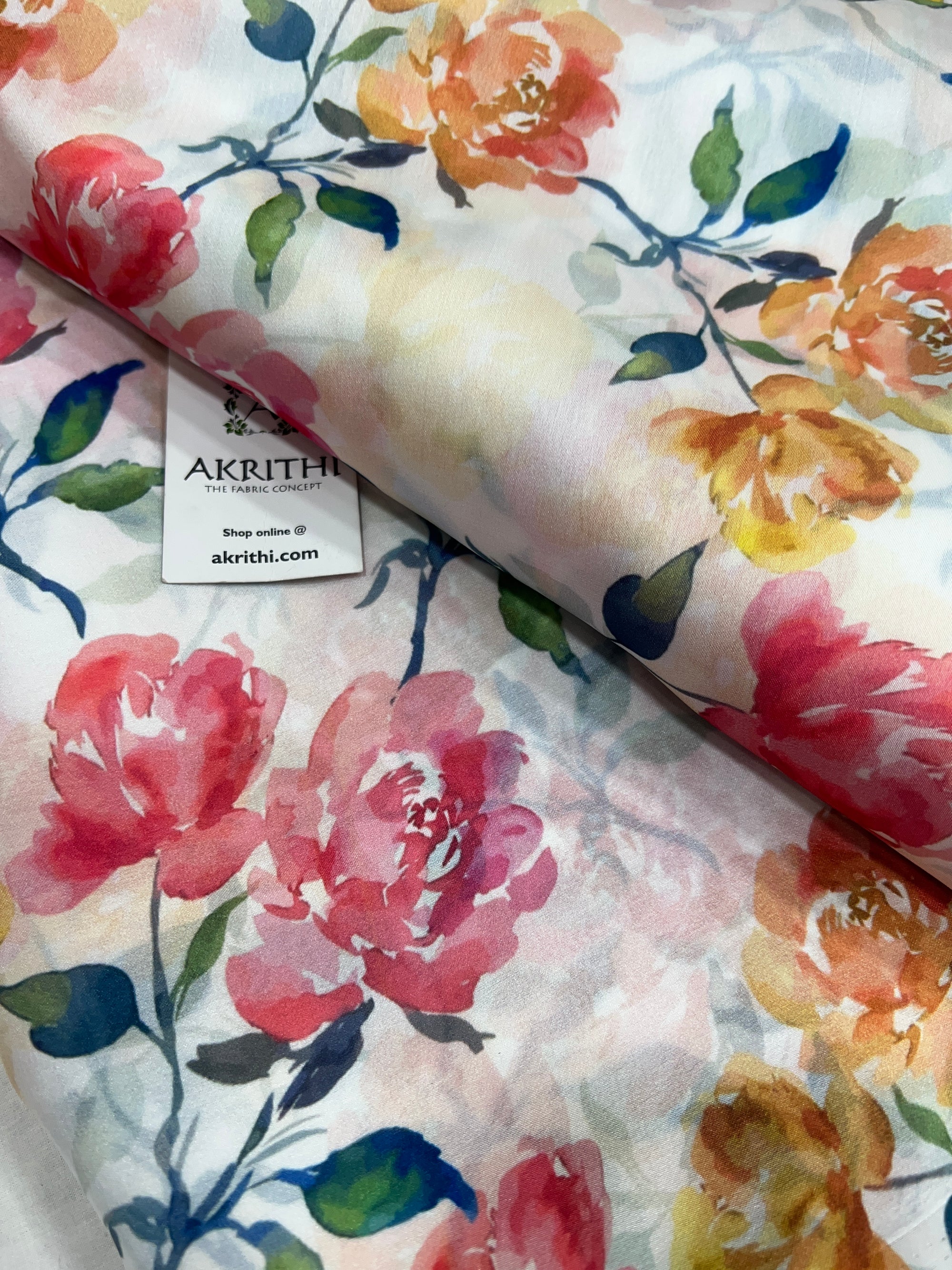 Digital printed satin georgette fabric 80 cms cut