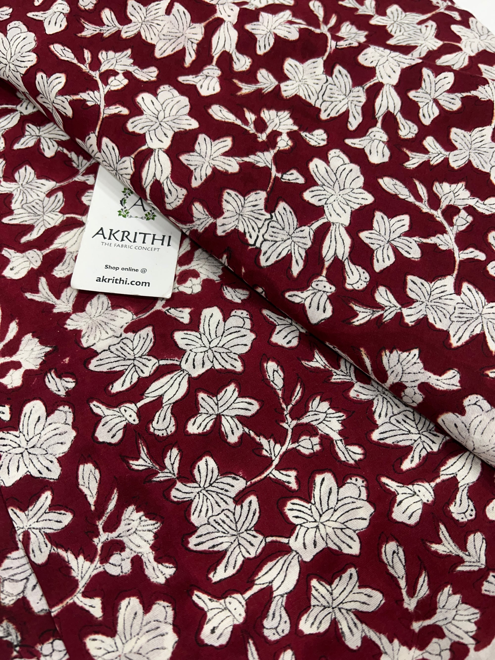 Hand block Printed pure cotton fabric