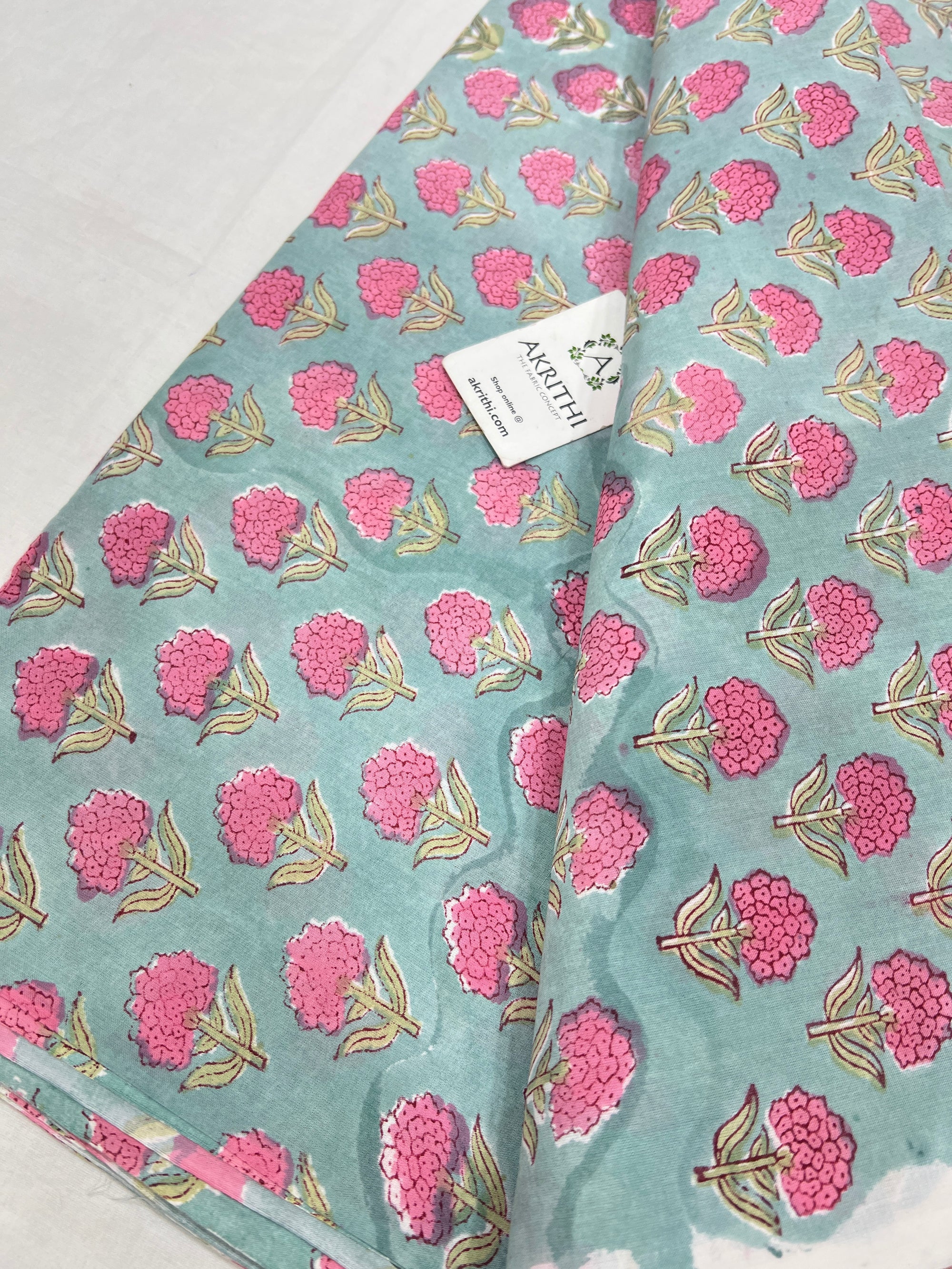 Hand block Printed pure cotton fabric