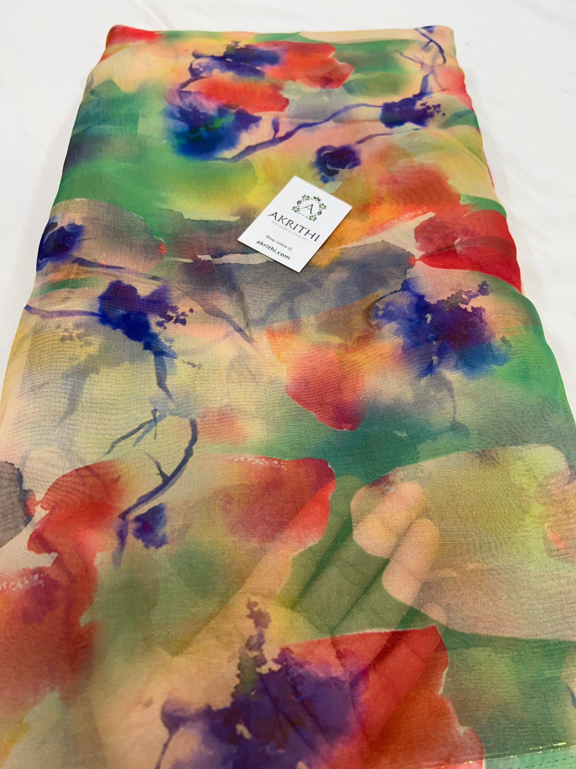 Printed organza fabric
