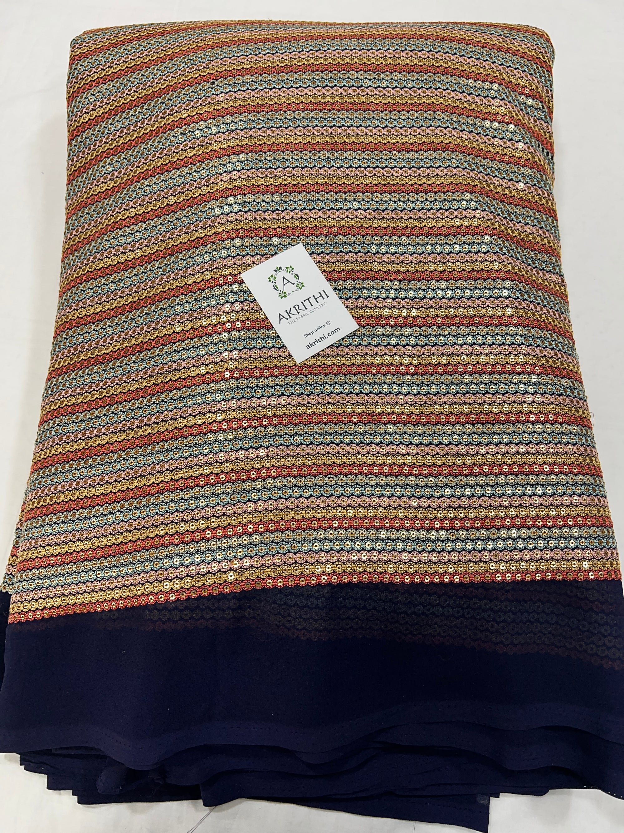 Heavy Embroidered georgette fabric