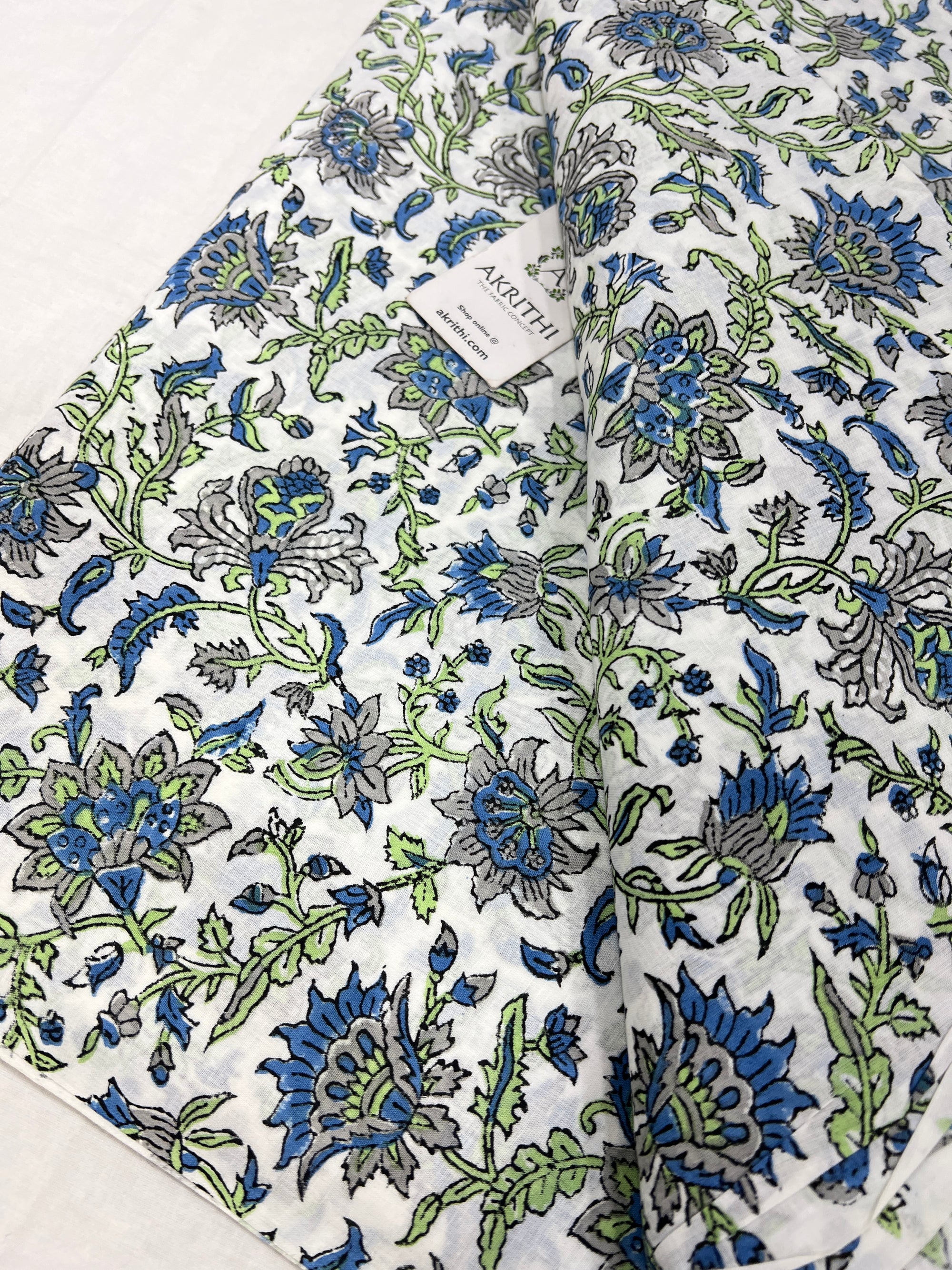 Hand block Printed pure cotton fabric