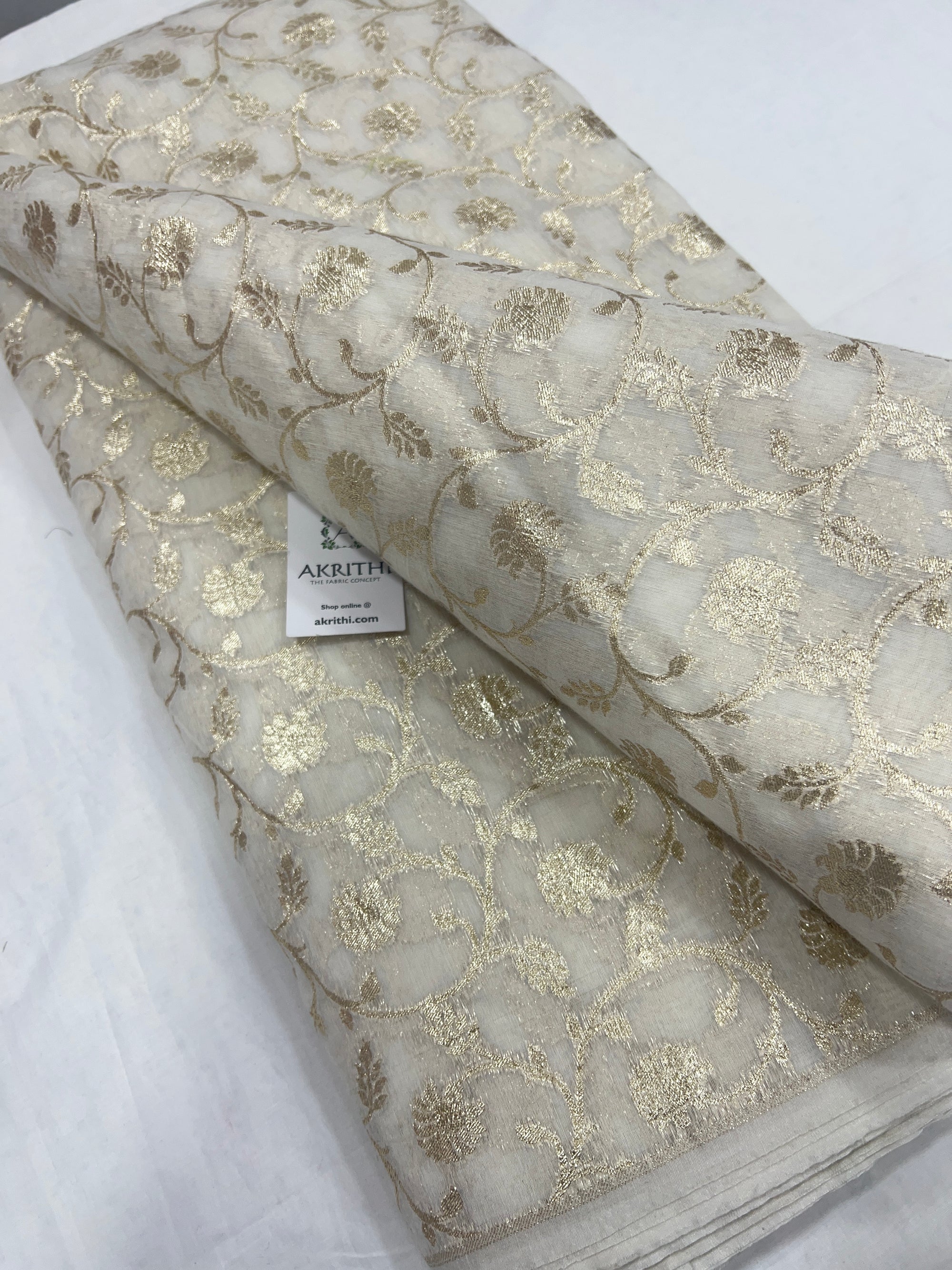 Dyeable banarasi Handloom chanderi lurex fabric