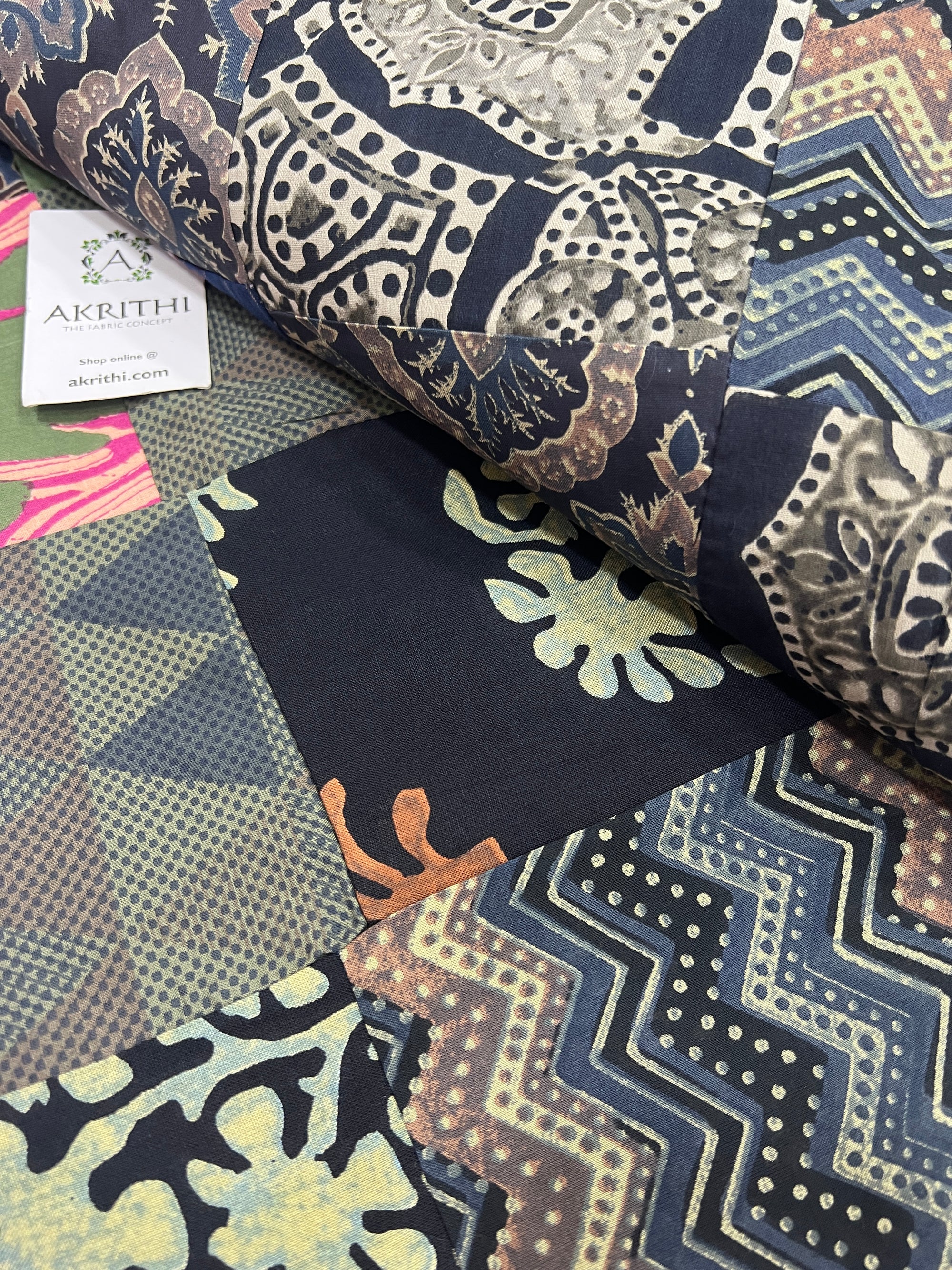 Patch work pure cotton fabric
