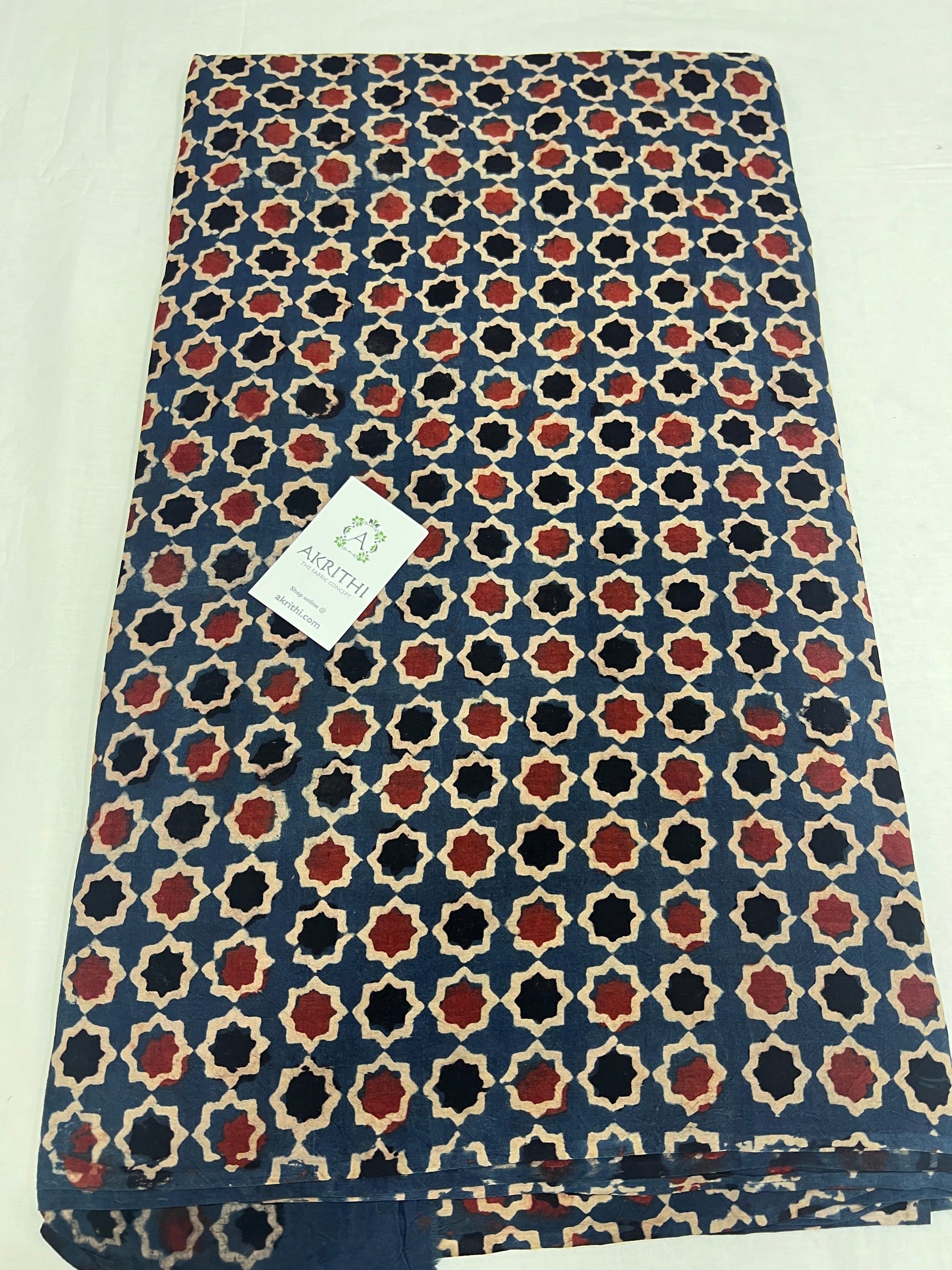 Ajrakh pure cotton fabric