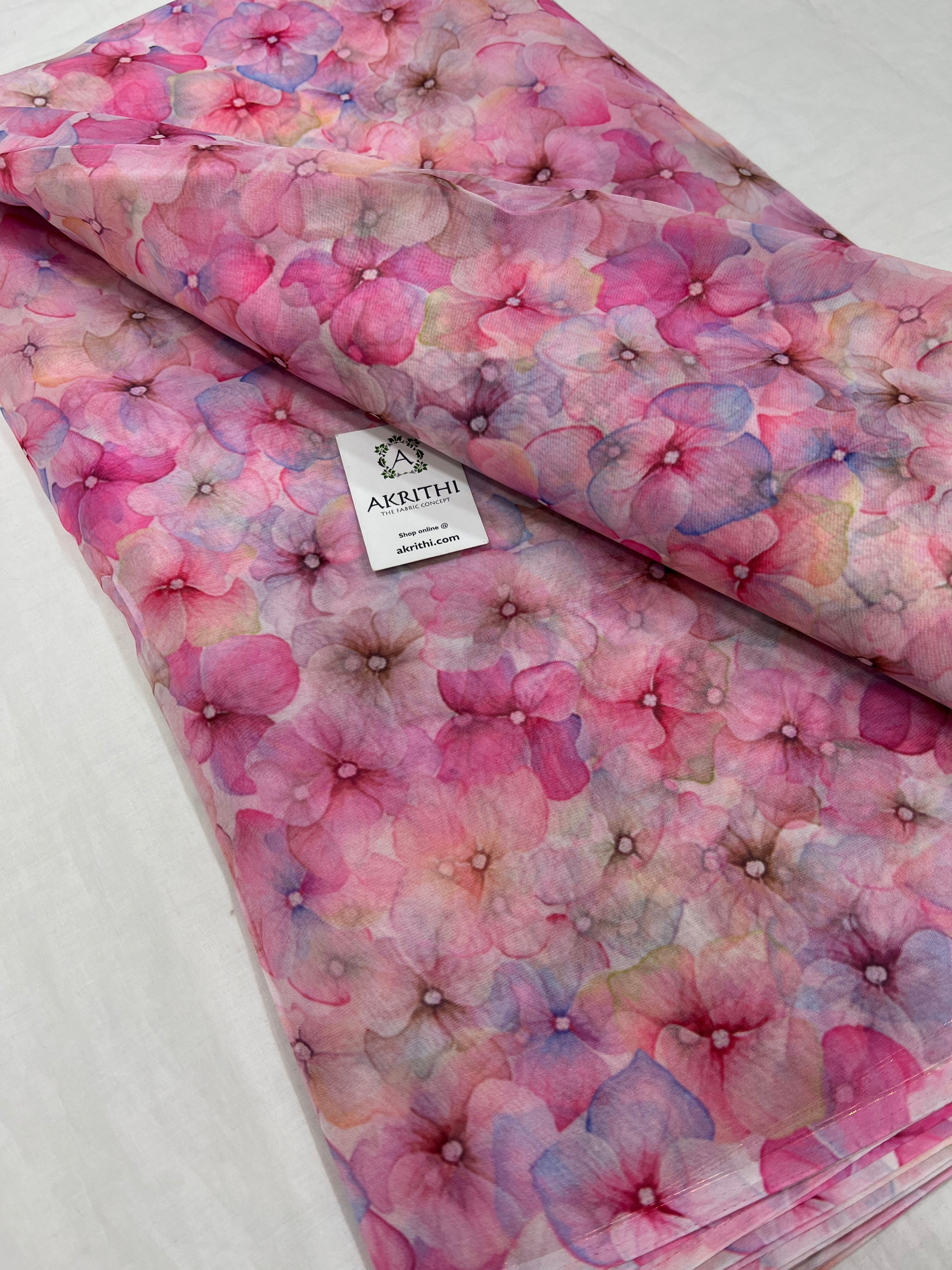 Digital floral Printed organza fabric