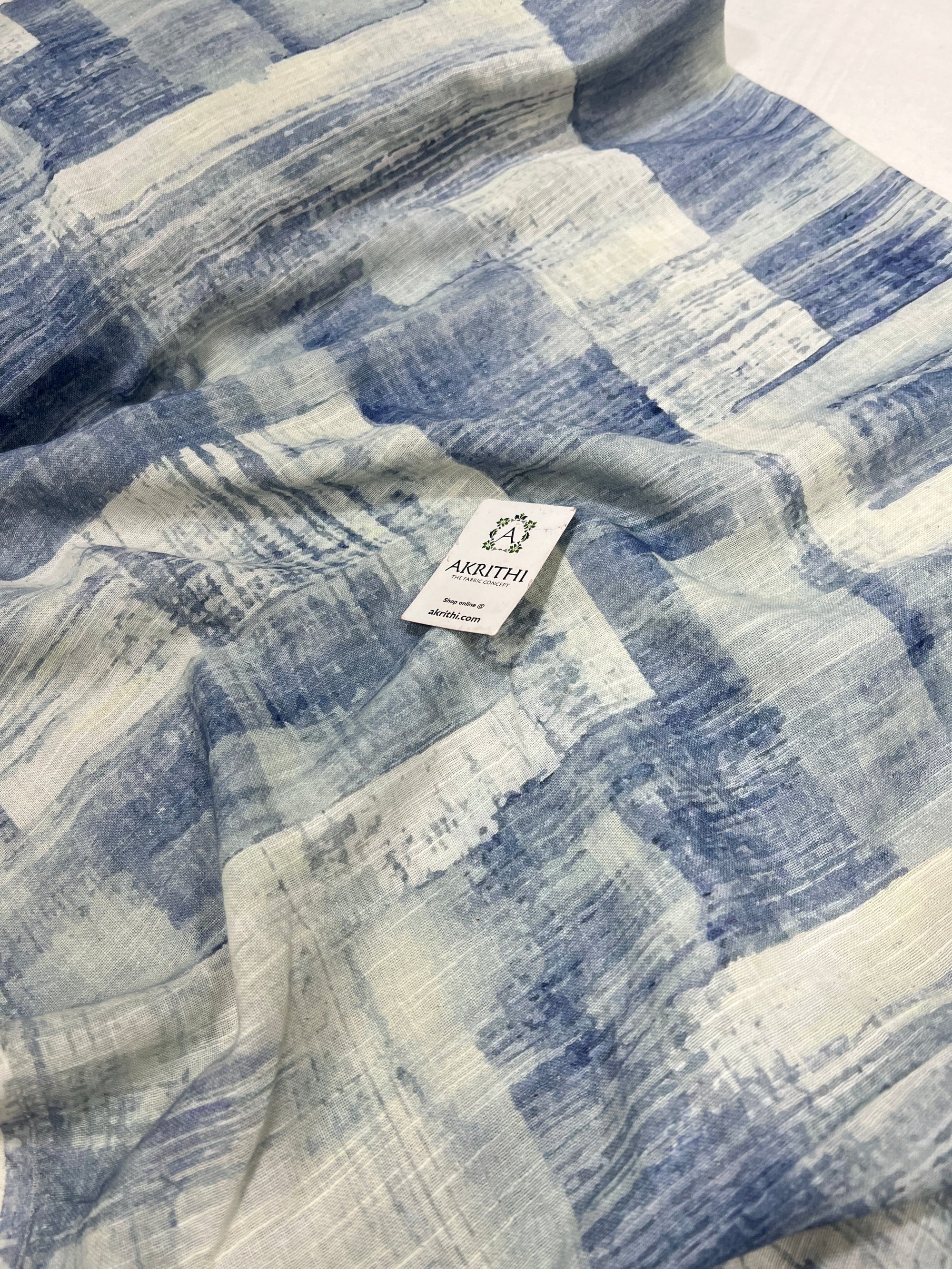 Digital Printed pure linen twill cotton fabric