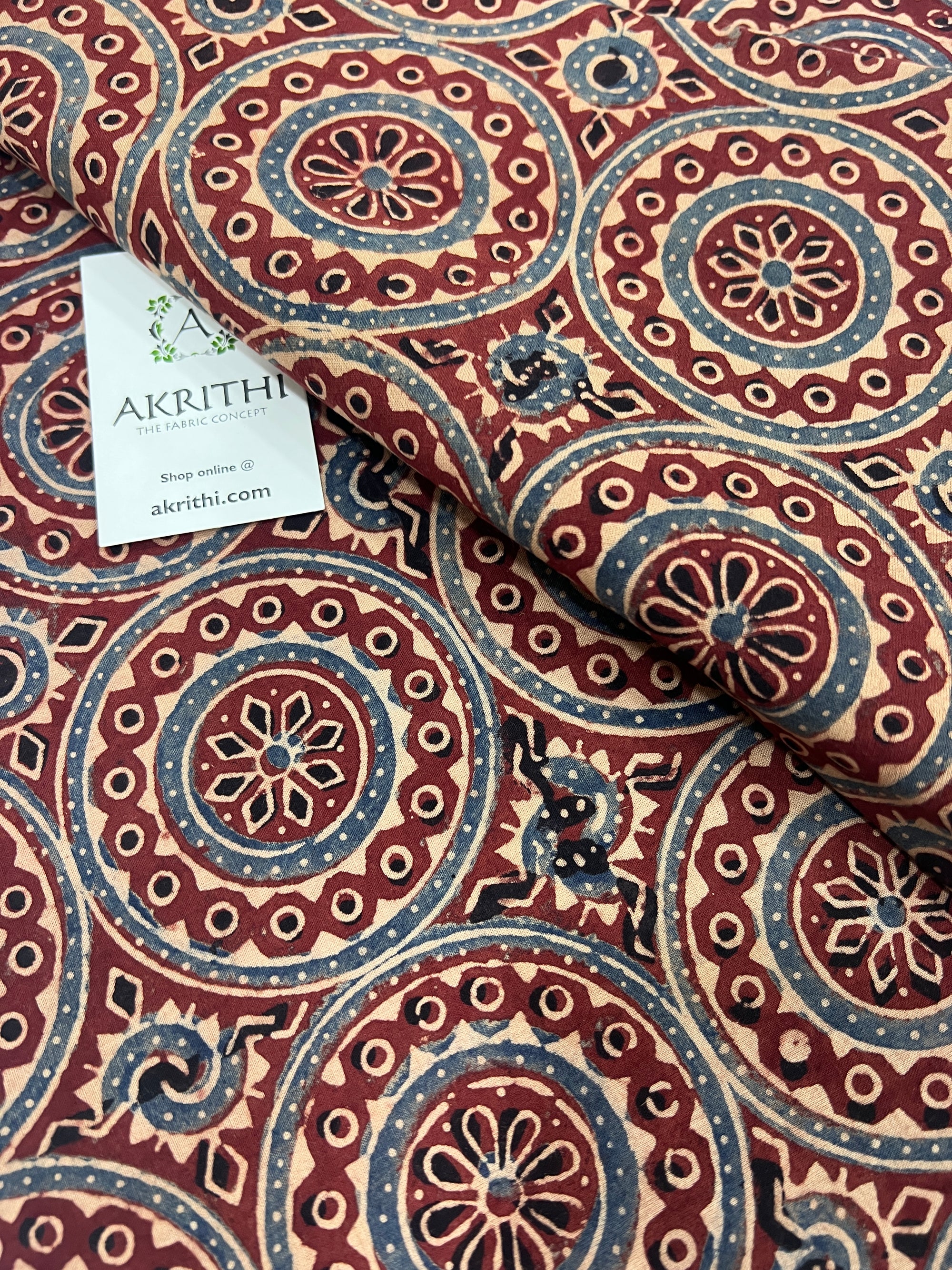 Ajrakh pure cotton fabric