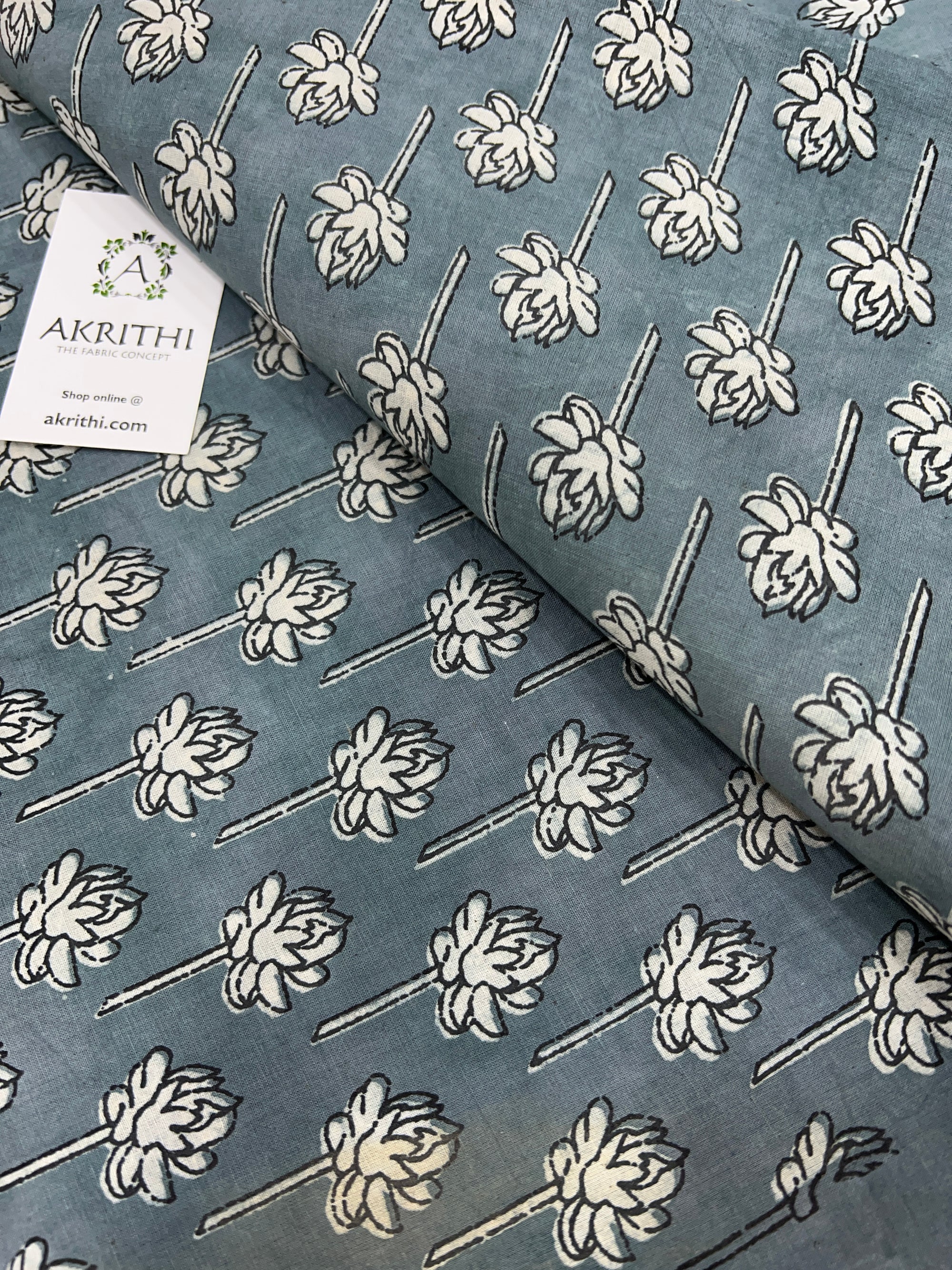 Dabu printed pure cotton fabric 70 cms cut