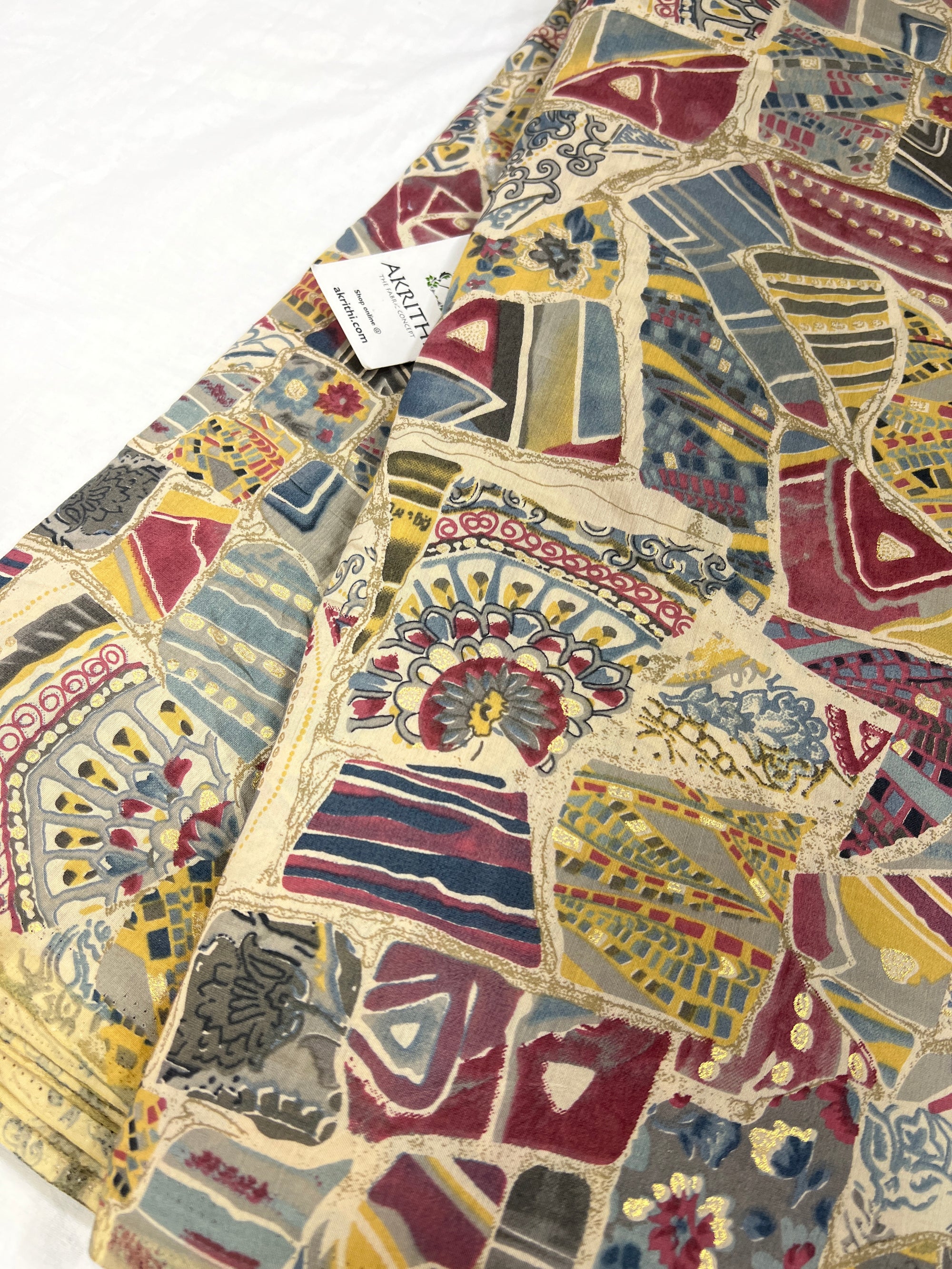 Printed viscose silk fabric