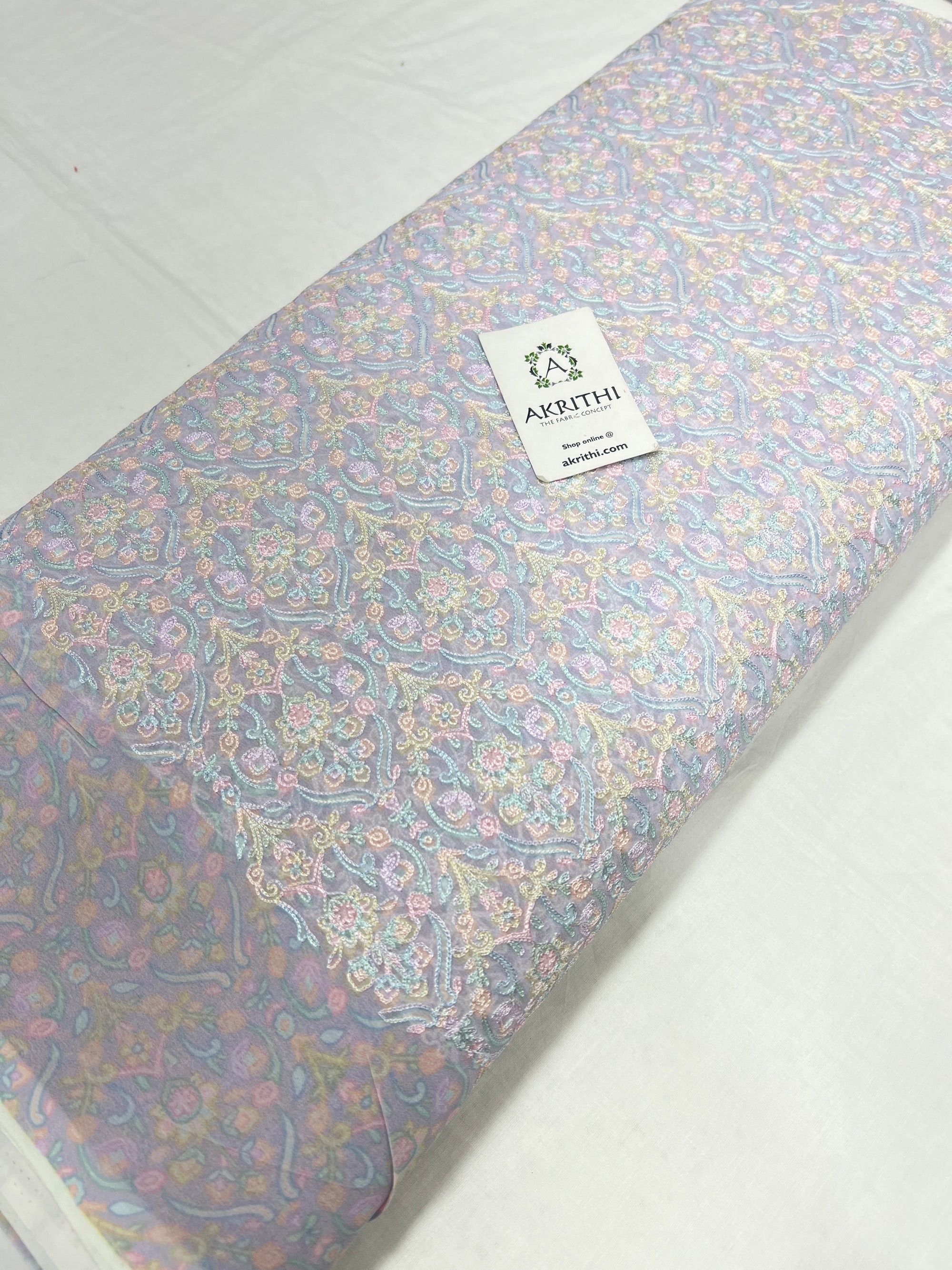 Embroidered organza fabric