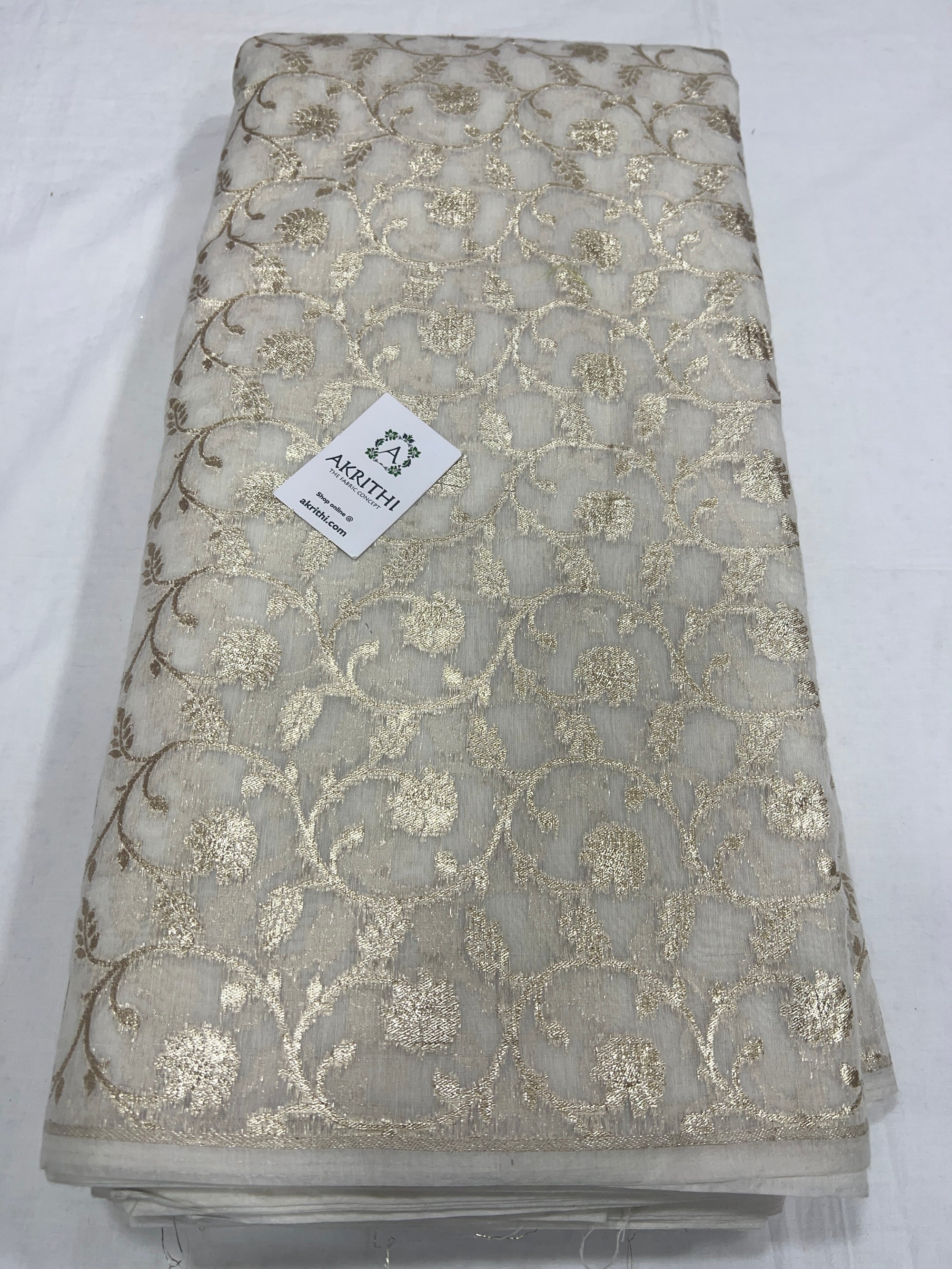 Dyeable banarasi Handloom chanderi lurex fabric