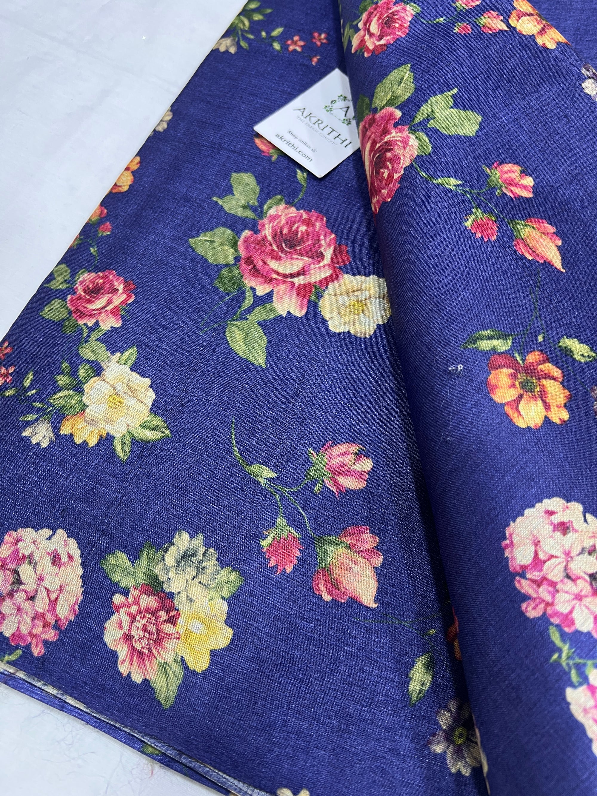 Digital Printed handloom pure tussar silk fabric