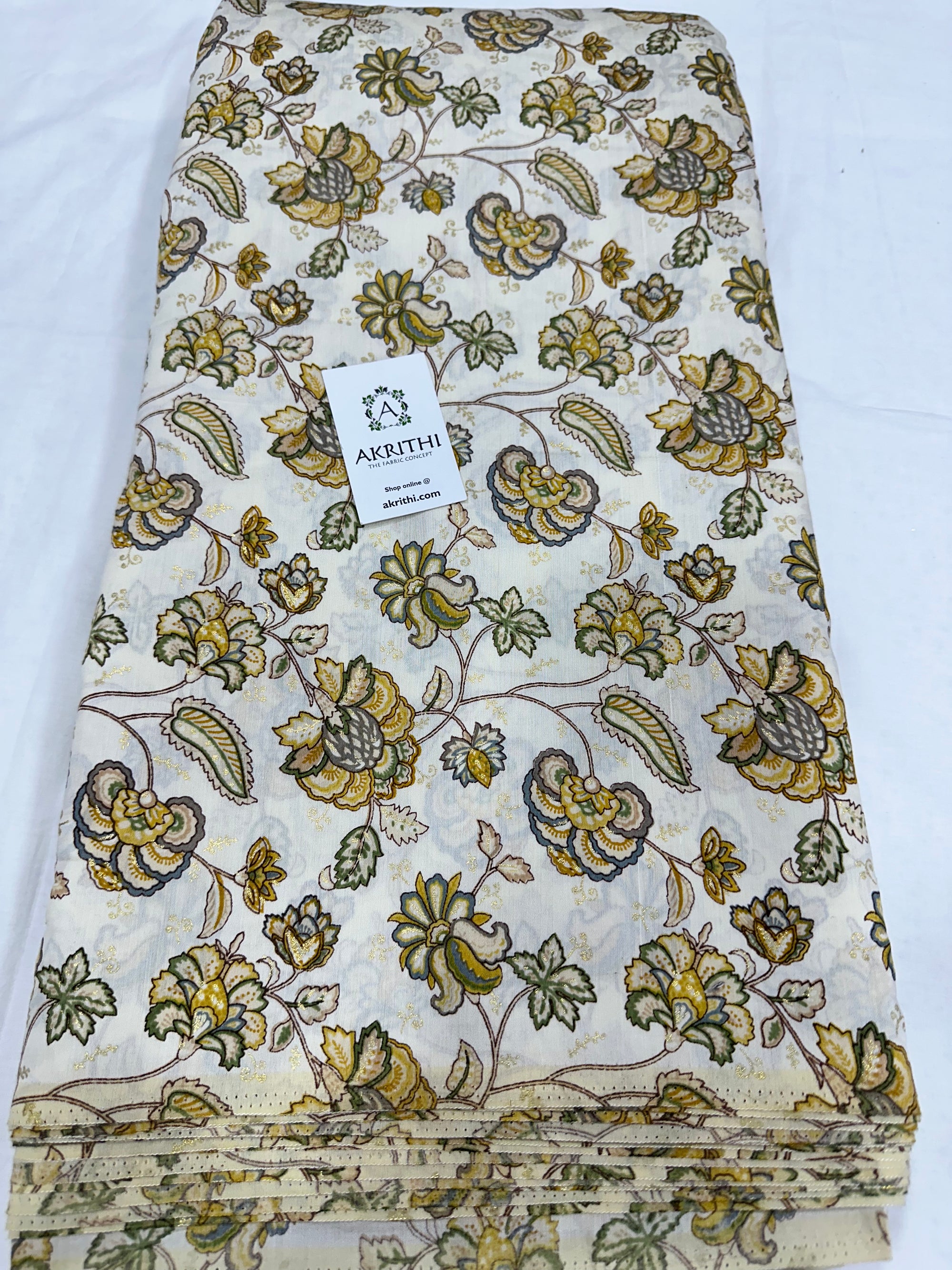 Printed silk fabric