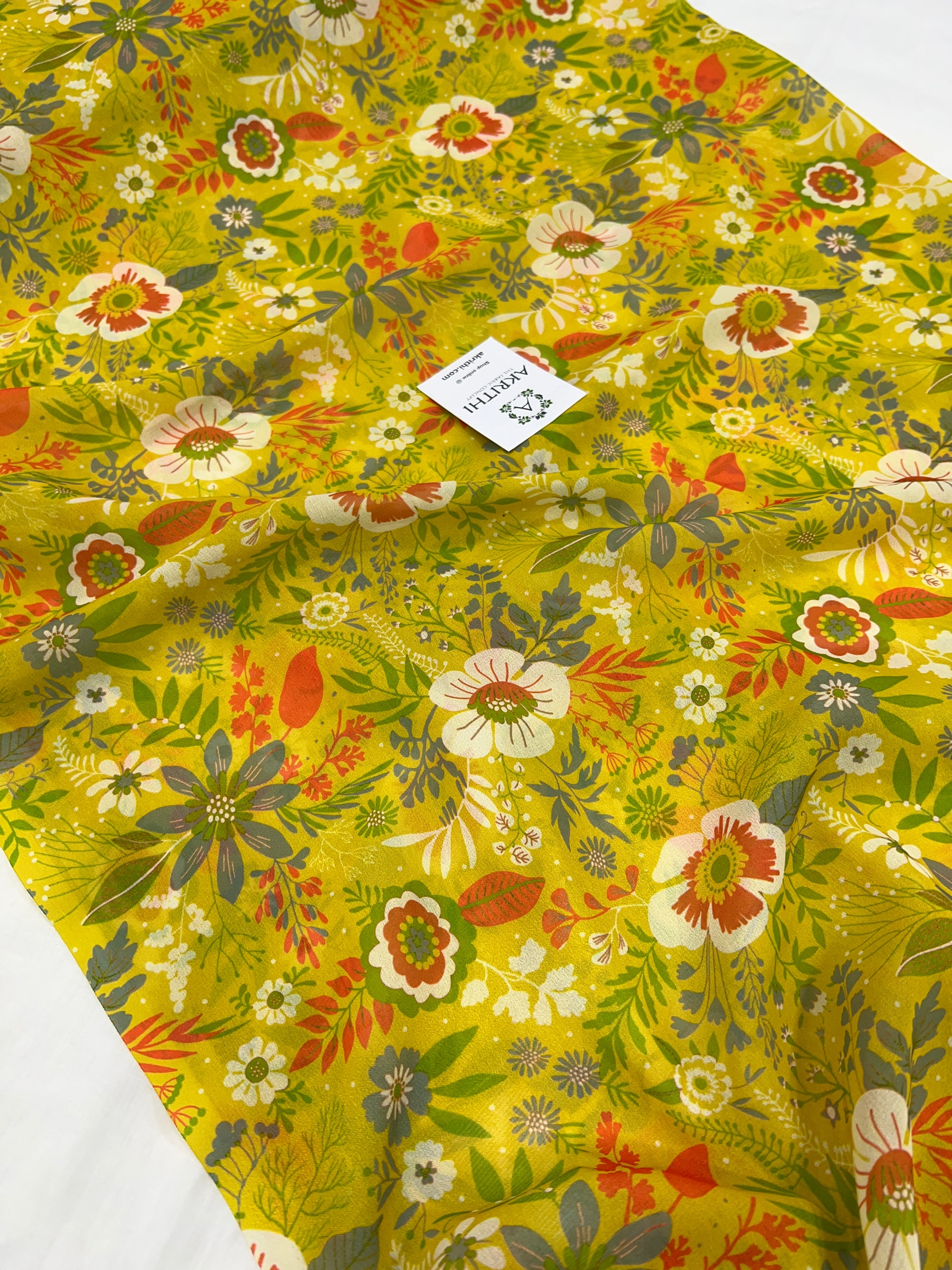 Digital floral printed georgette fabric