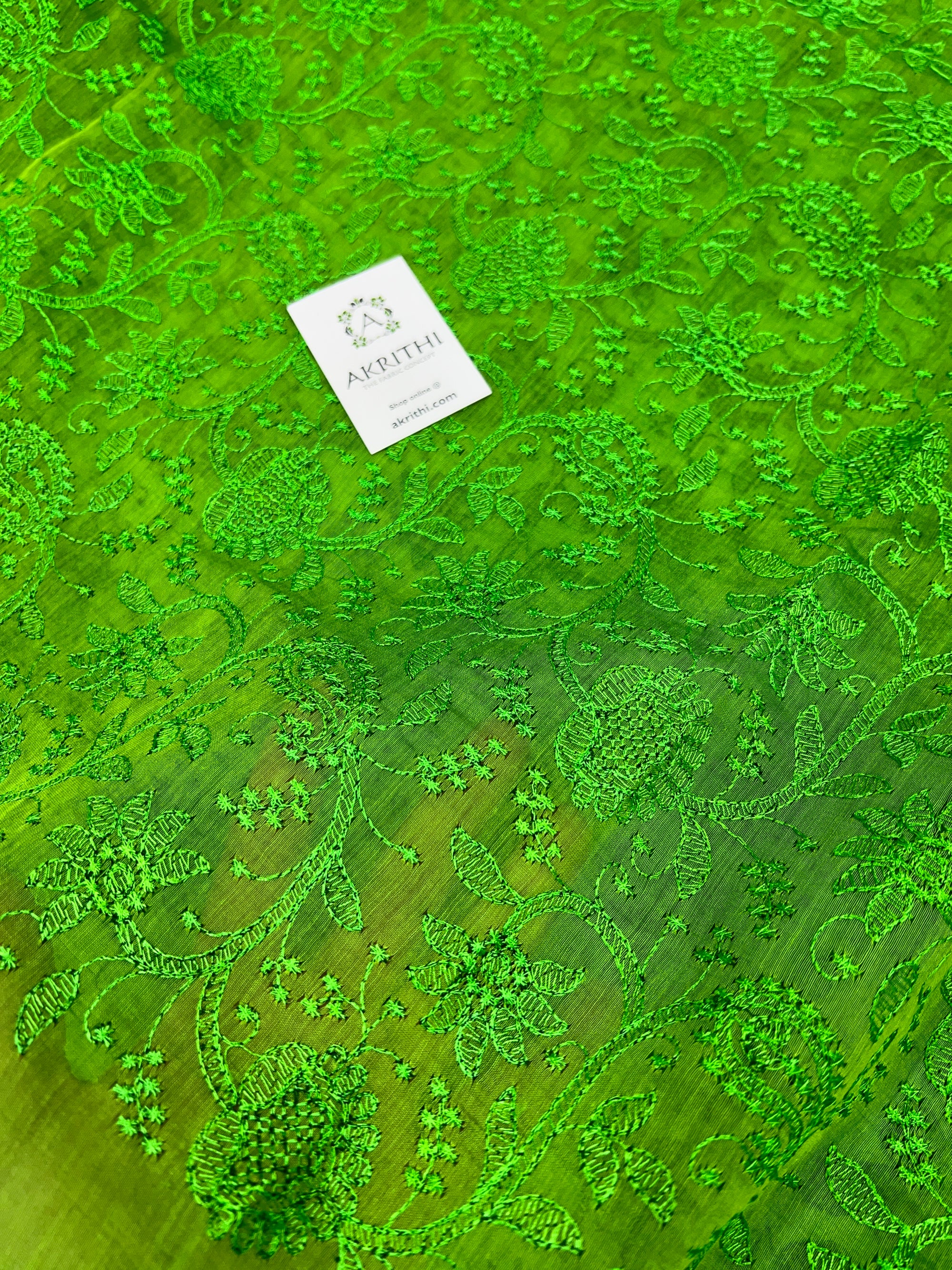 HANDLOOM MUL CHANDERI EMBROIDERED FABRIC