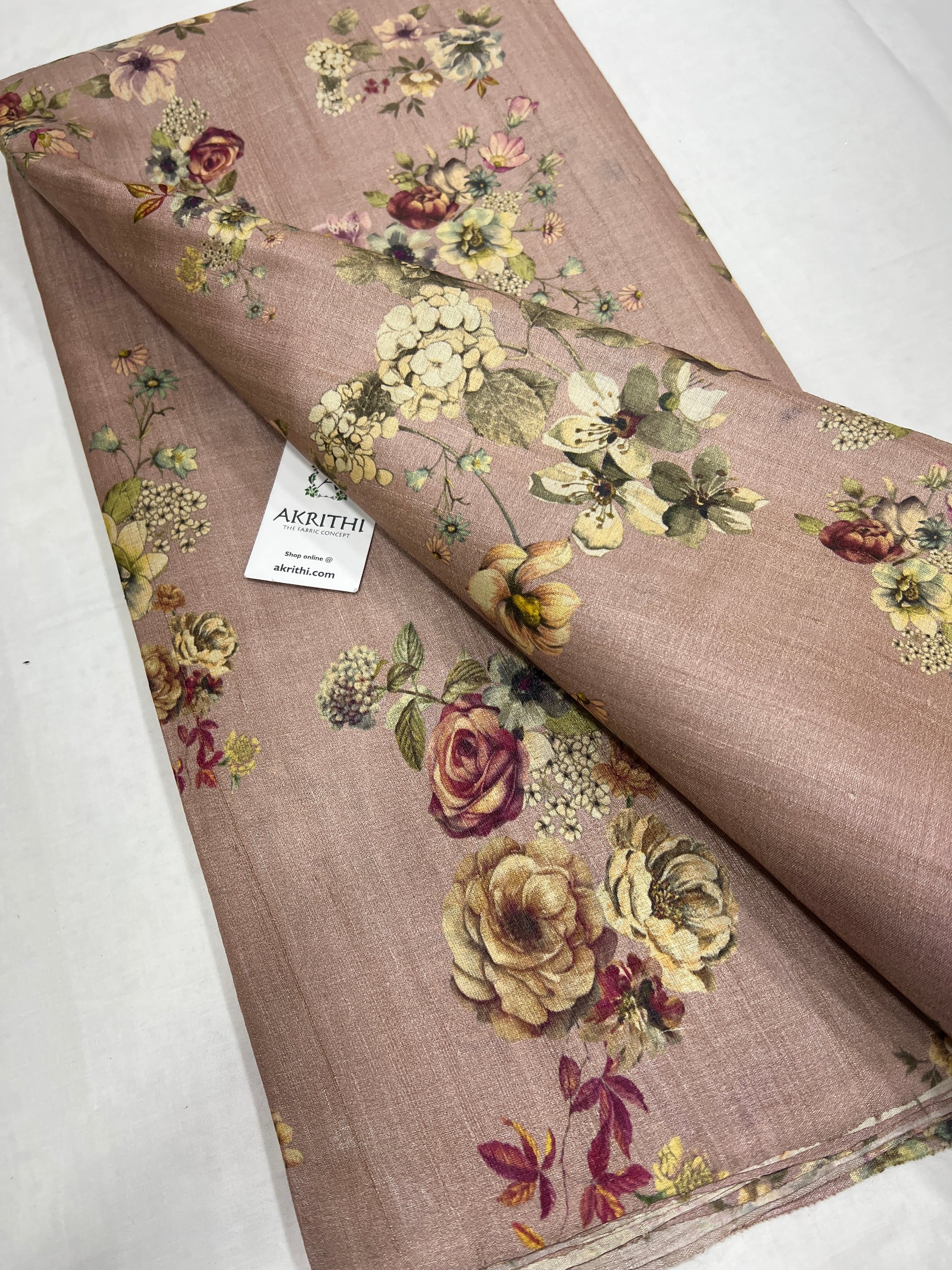 Digital Printed handloom pure tussar silk fabric