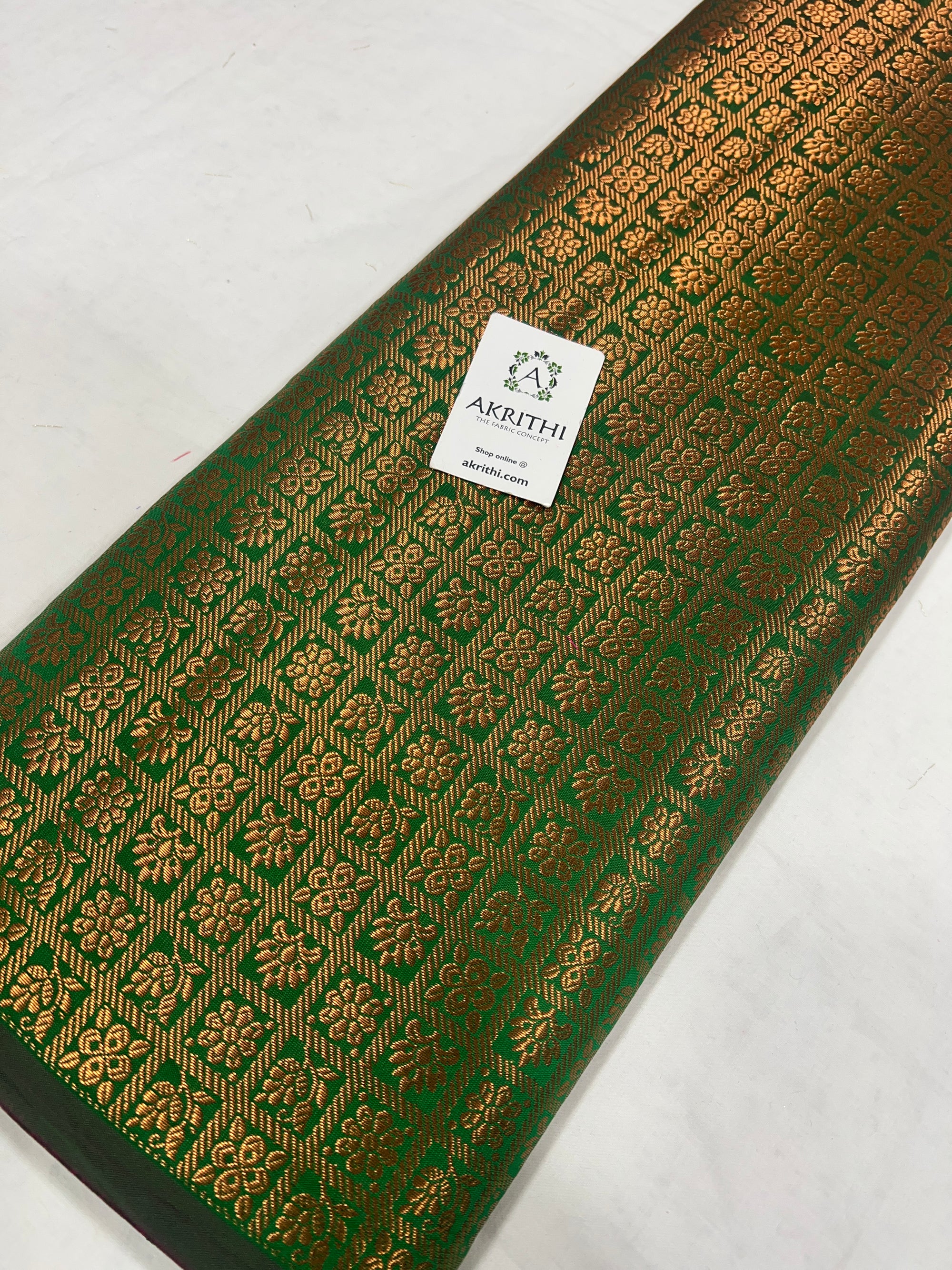 Banarasi brocade fabric with copper zari