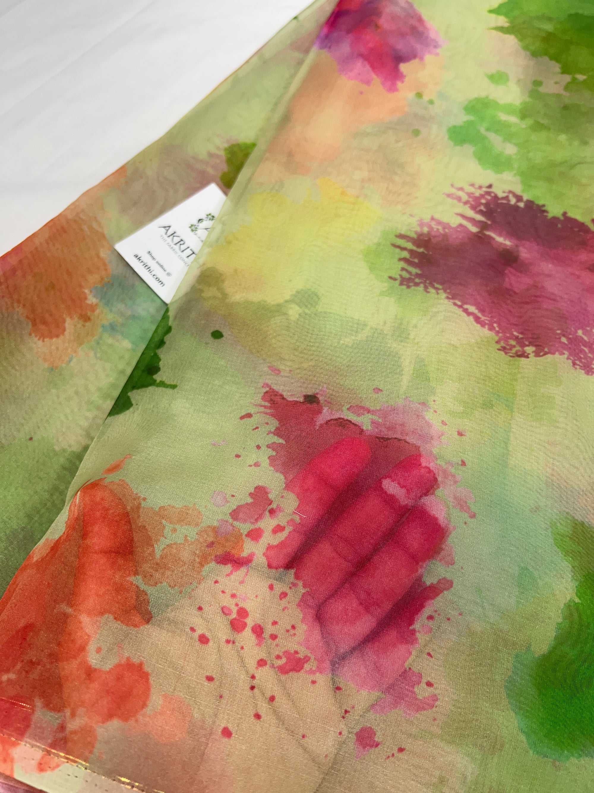 Printed organza fabric