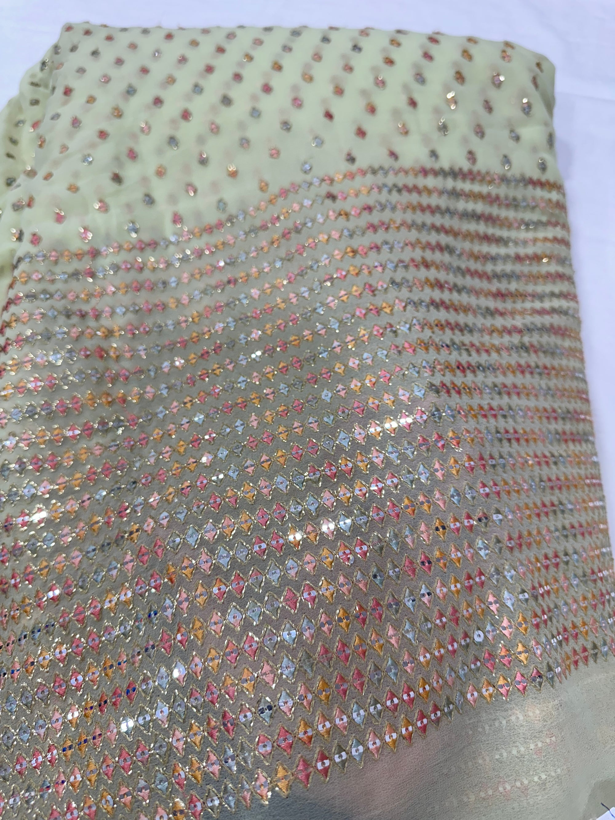 Heavy Embroidered georgette fabric