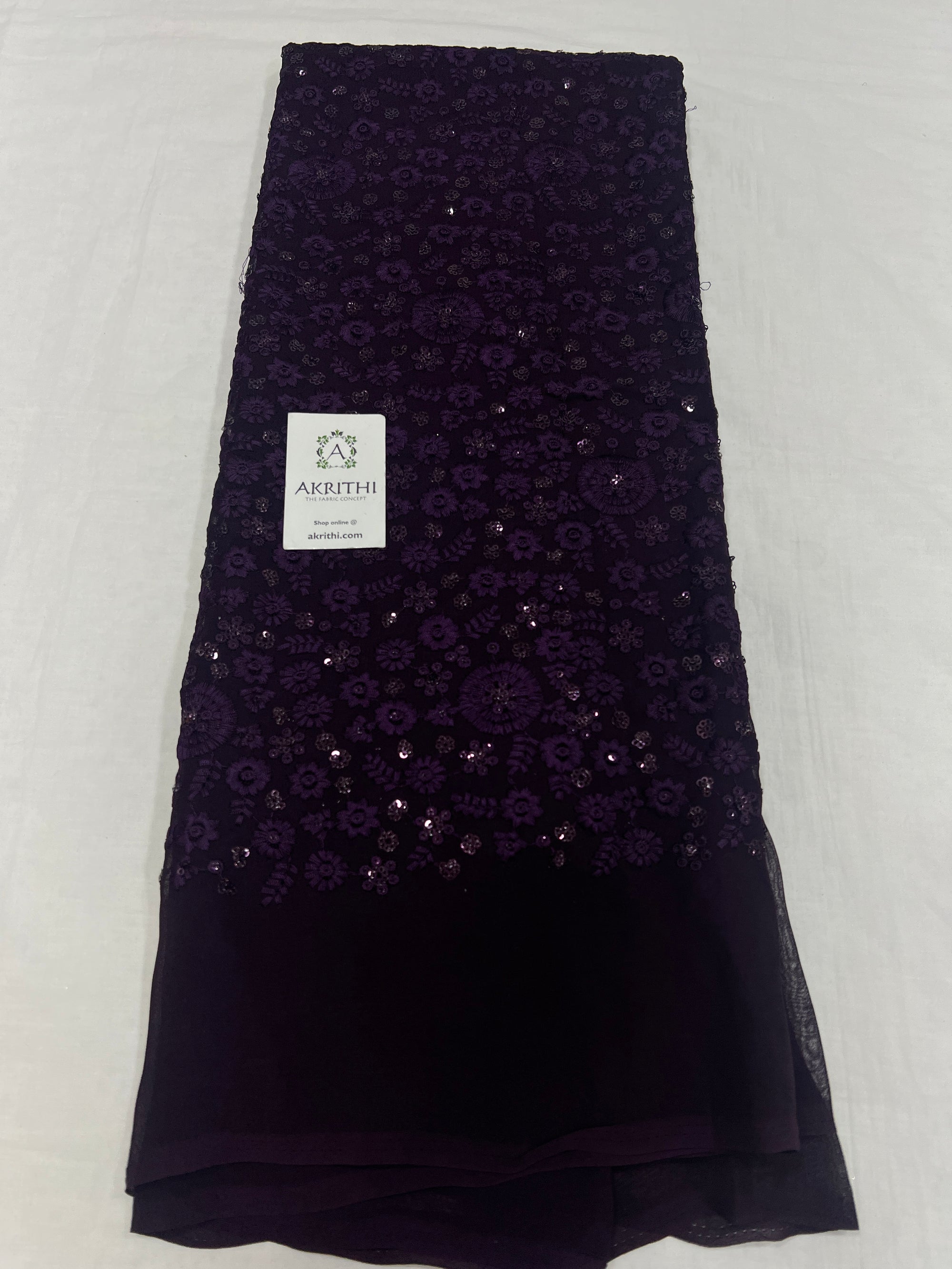 Embroidered pure Georgette fabric