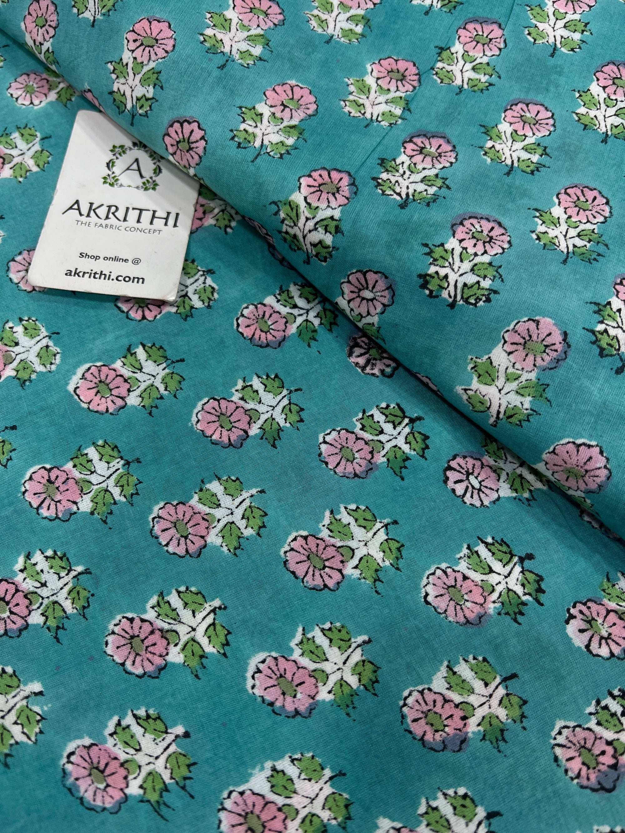 Hand block Printed pure cotton fabric