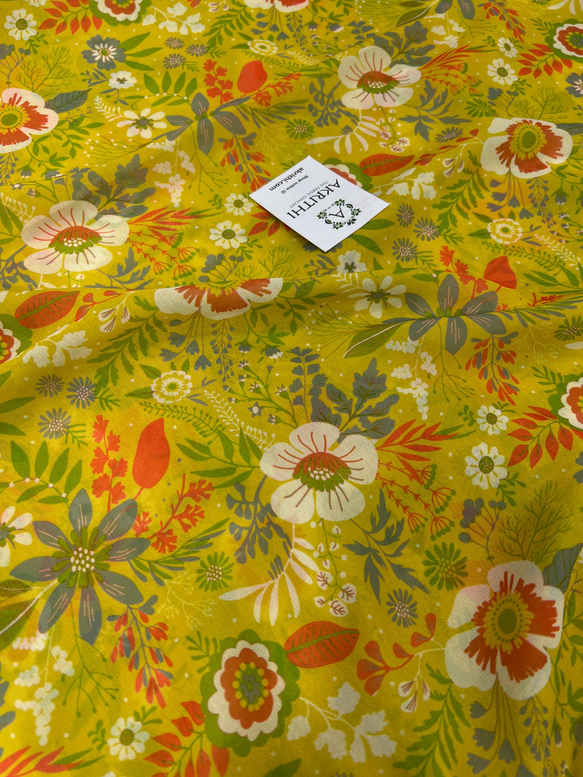 Digital floral printed georgette fabric