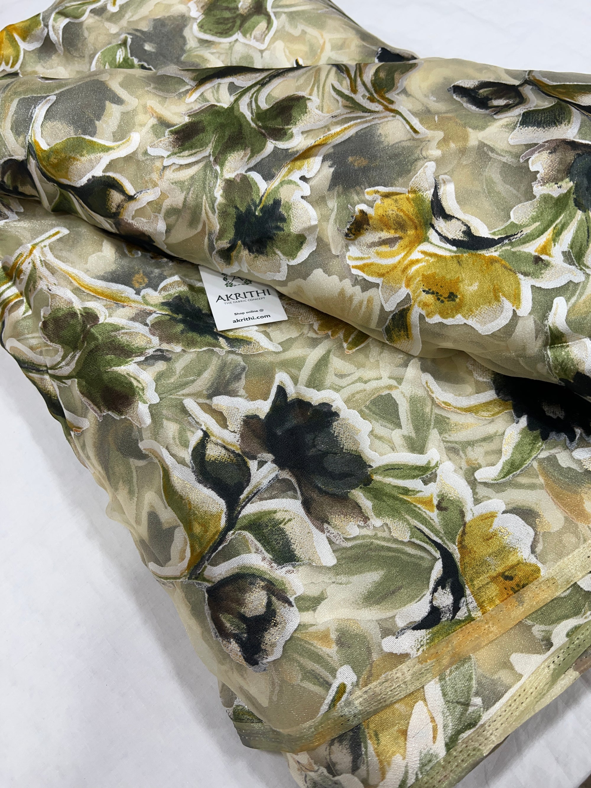 Brasso Digital floral Printed organza fabric