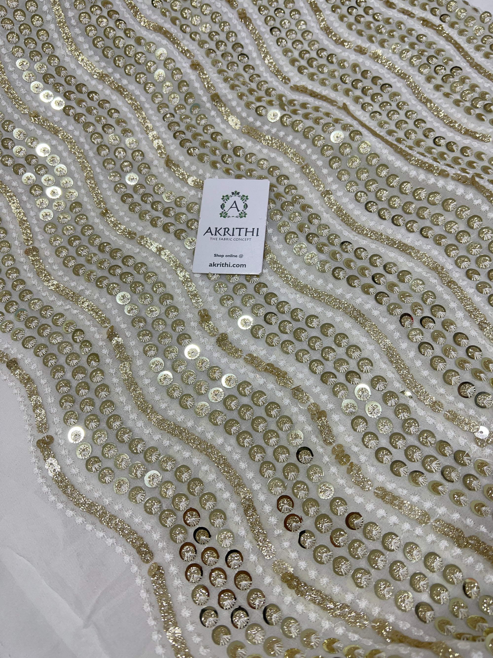 Embroidery on dyeable georgette fabric