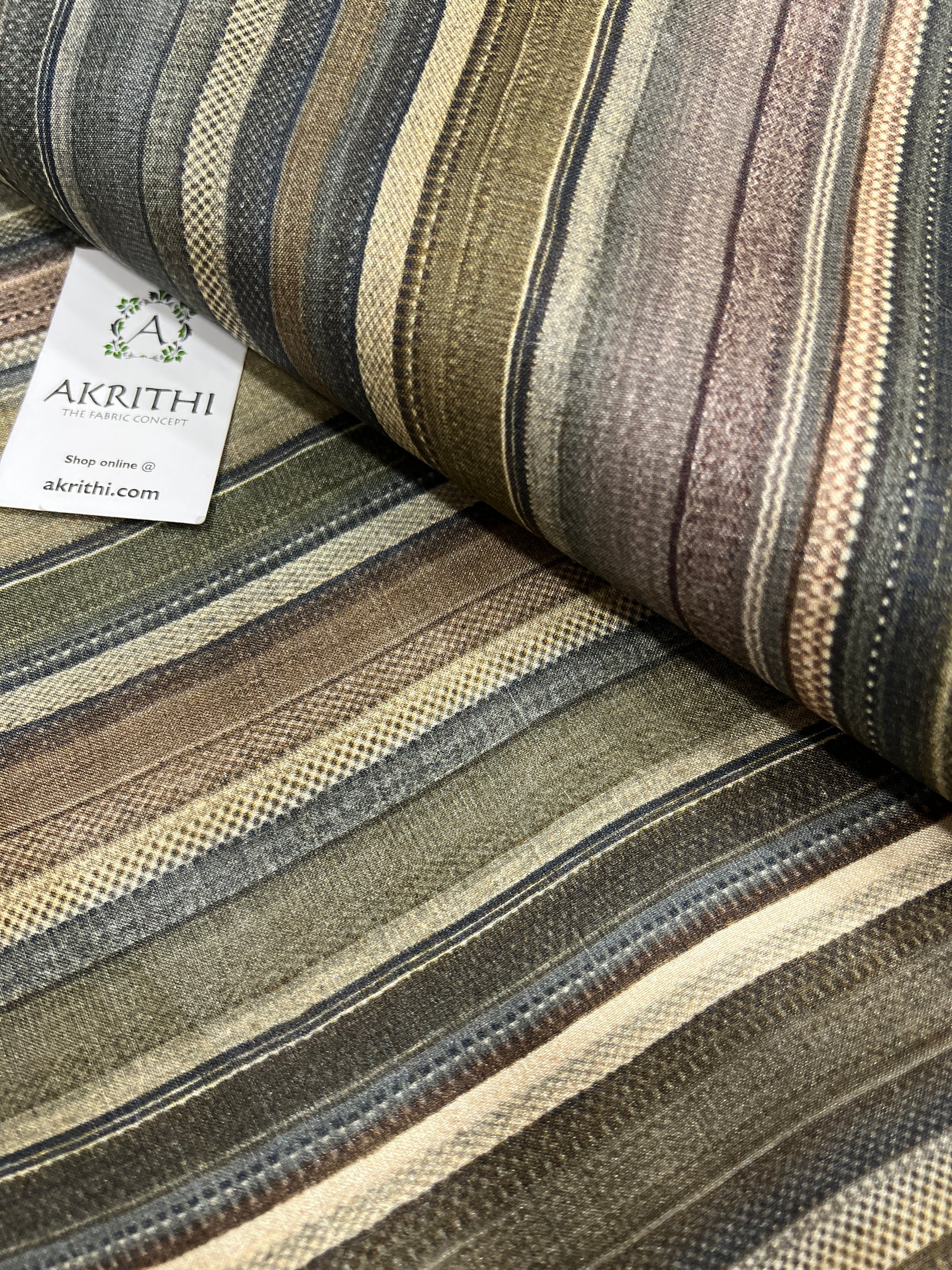 Digital Printed handloom pure tussar silk fabric