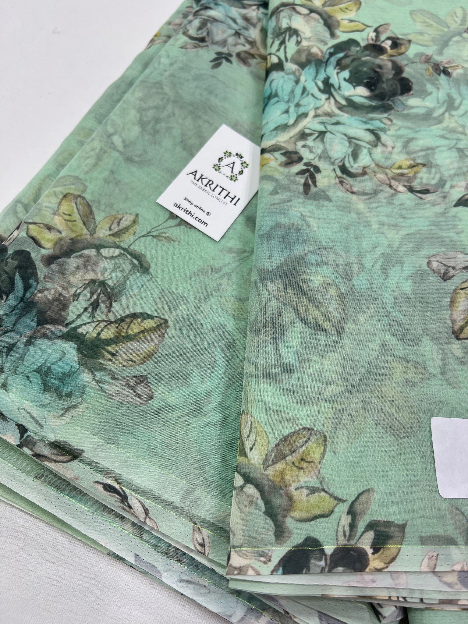 Digital floral Printed organza fabric