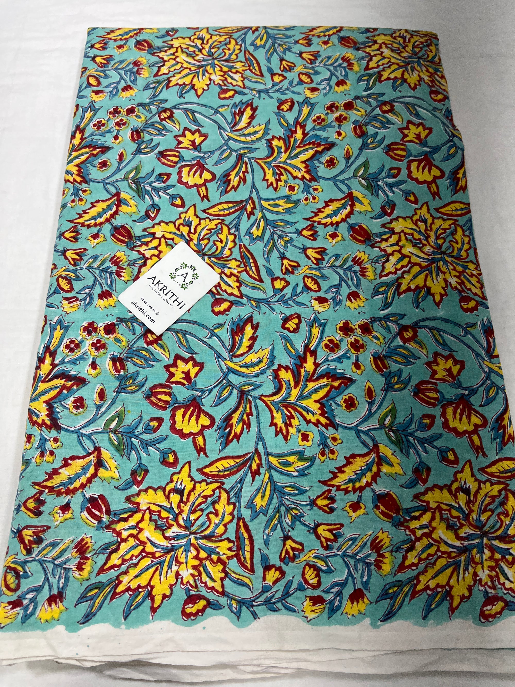 Hand block Printed pure cotton fabric
