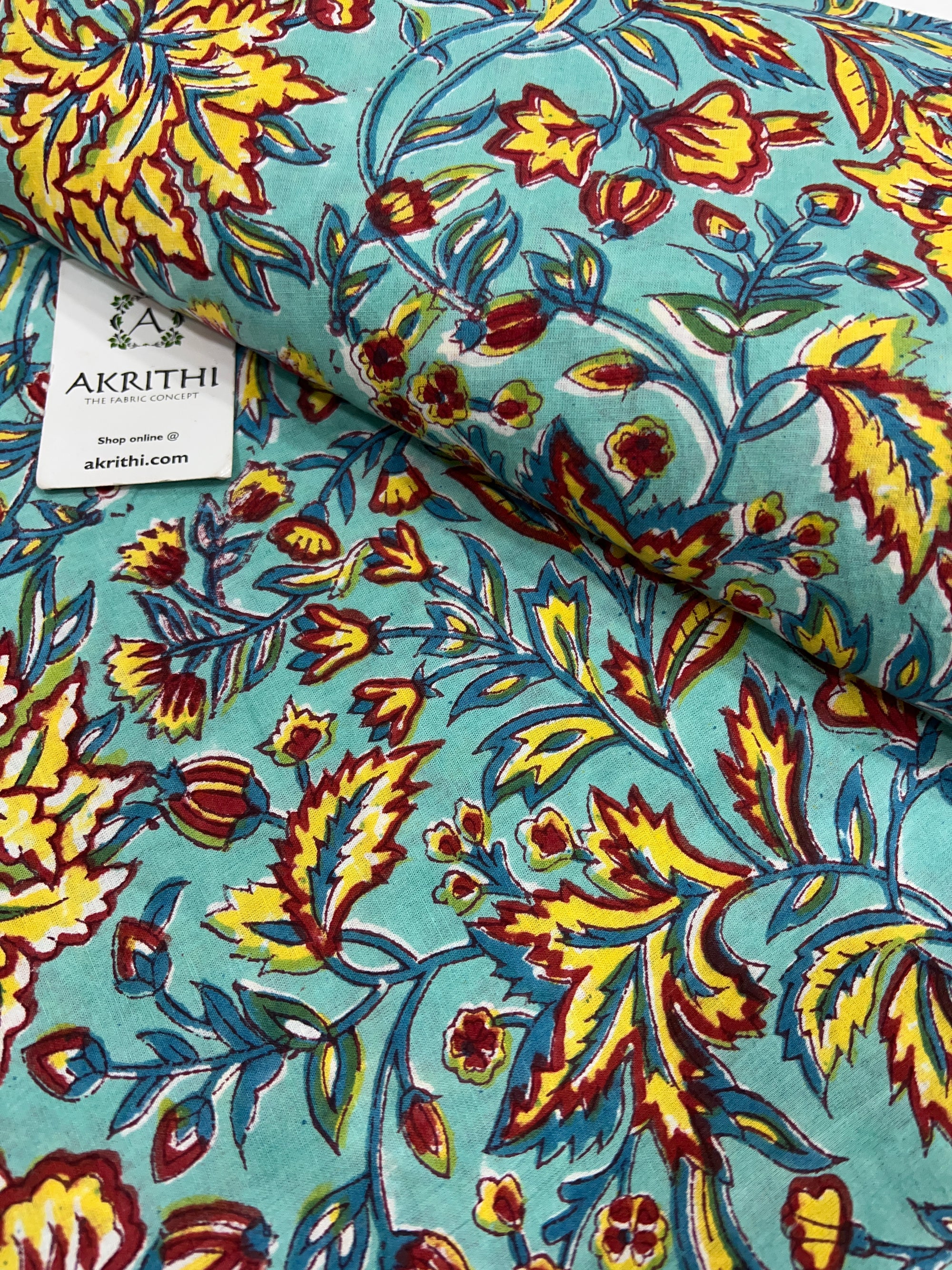 Hand block Printed pure cotton fabric