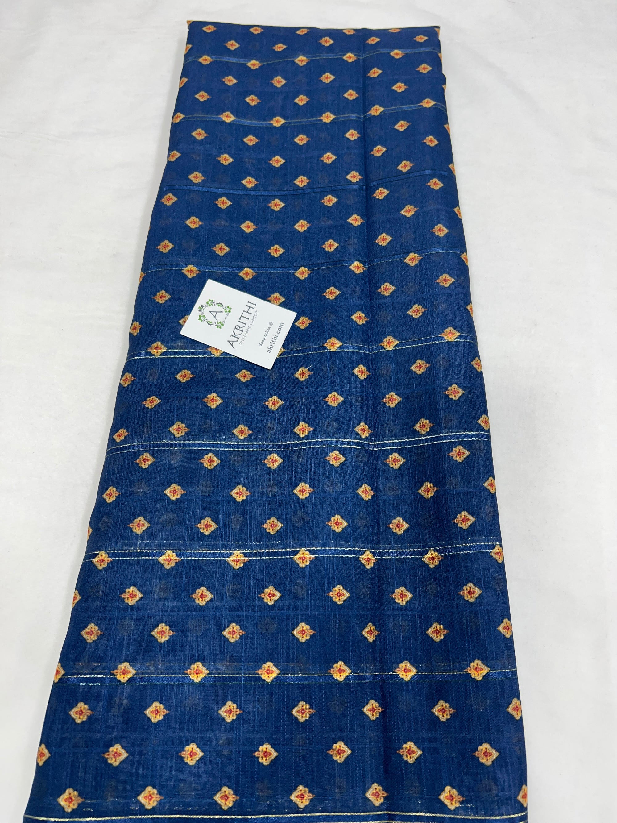 Digital printed munga fabric with Zari lines