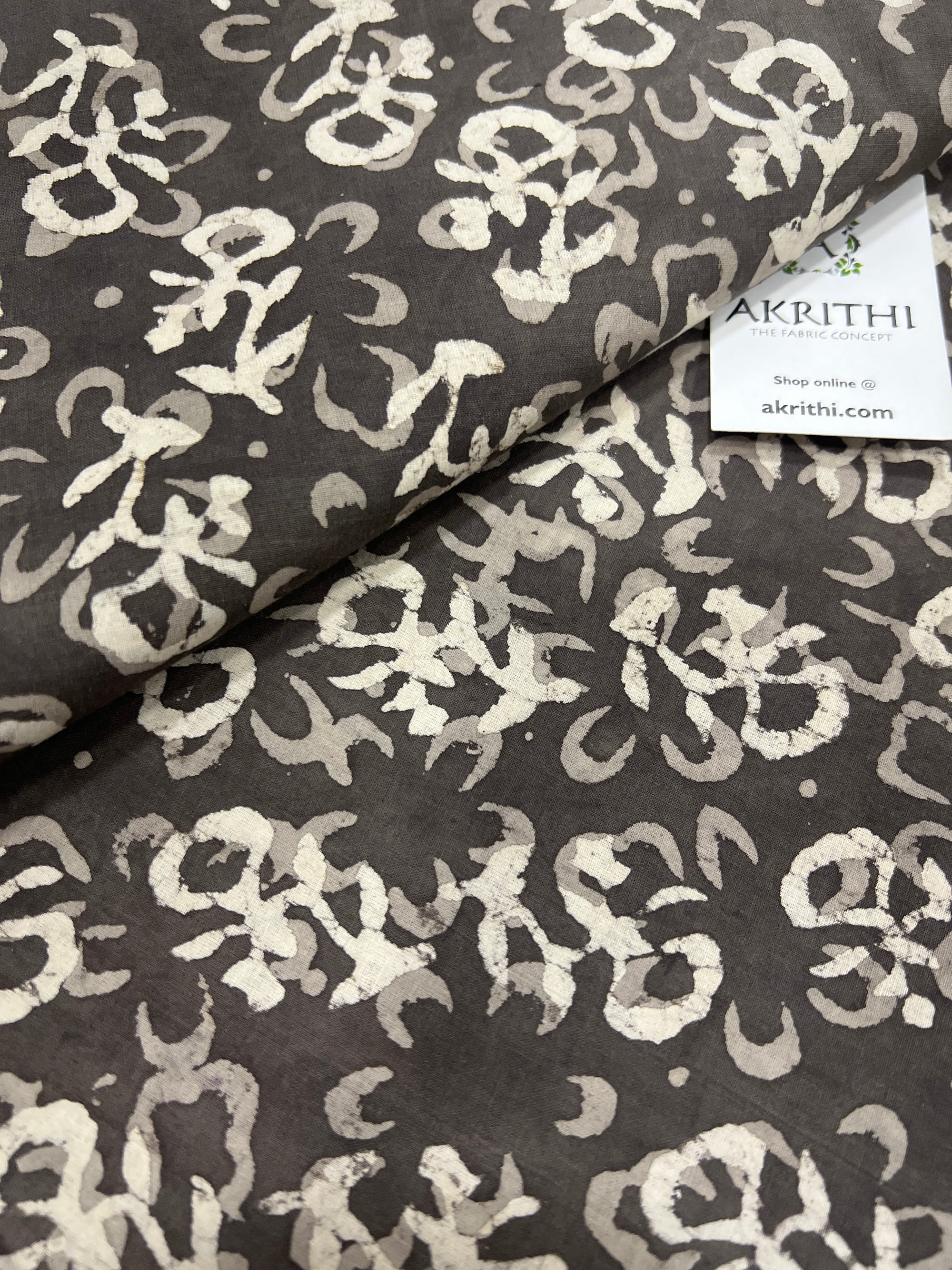 Dabu block Printed pure cotton fabric 2 METERS CUT