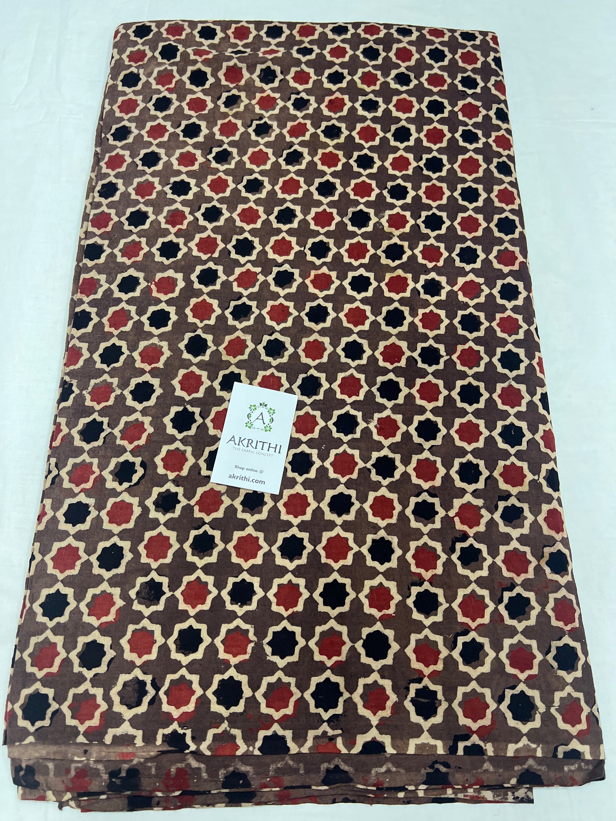 Ajrakh pure cotton fabric