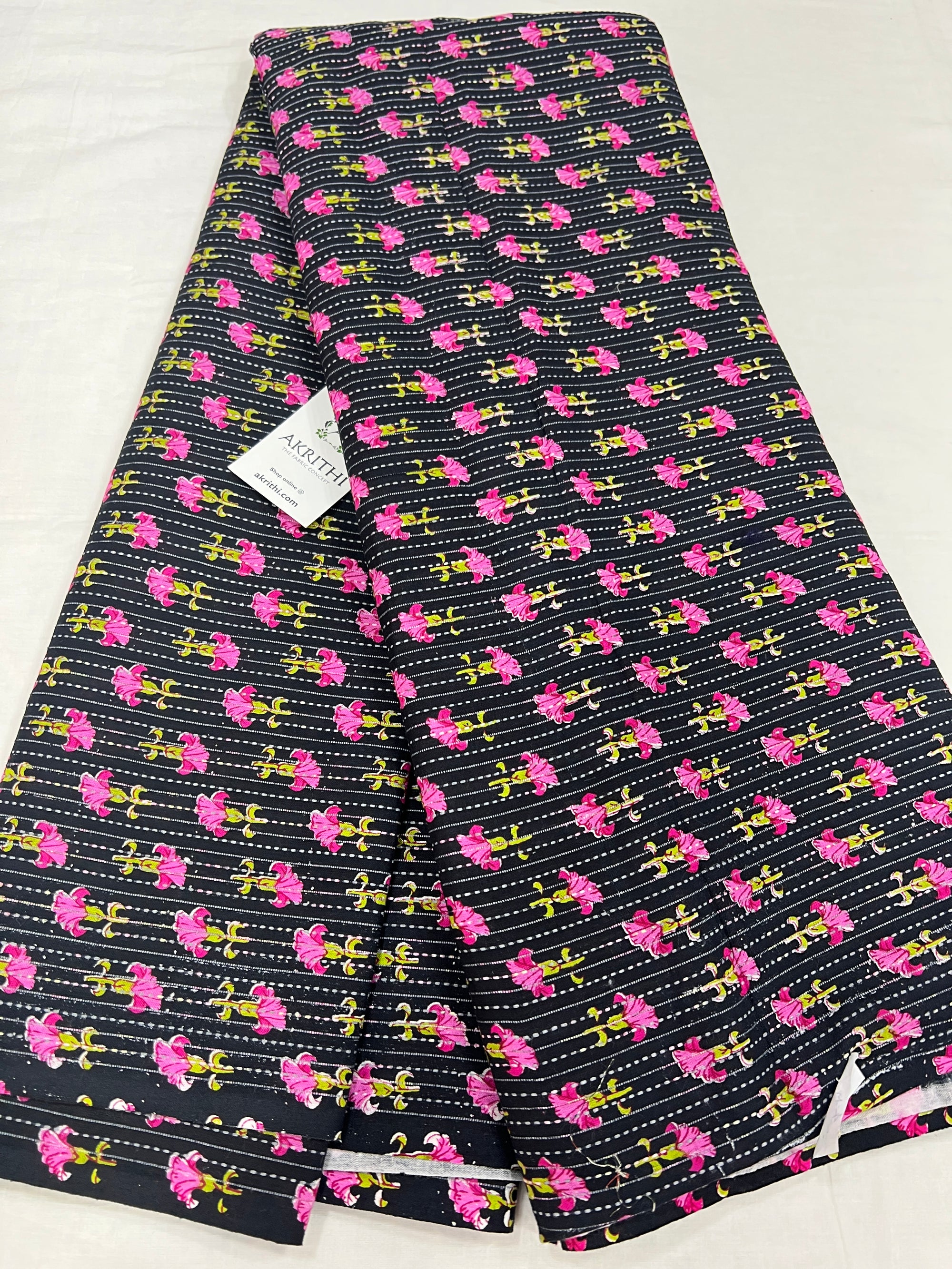 Printed Kantha pure cotton fabric