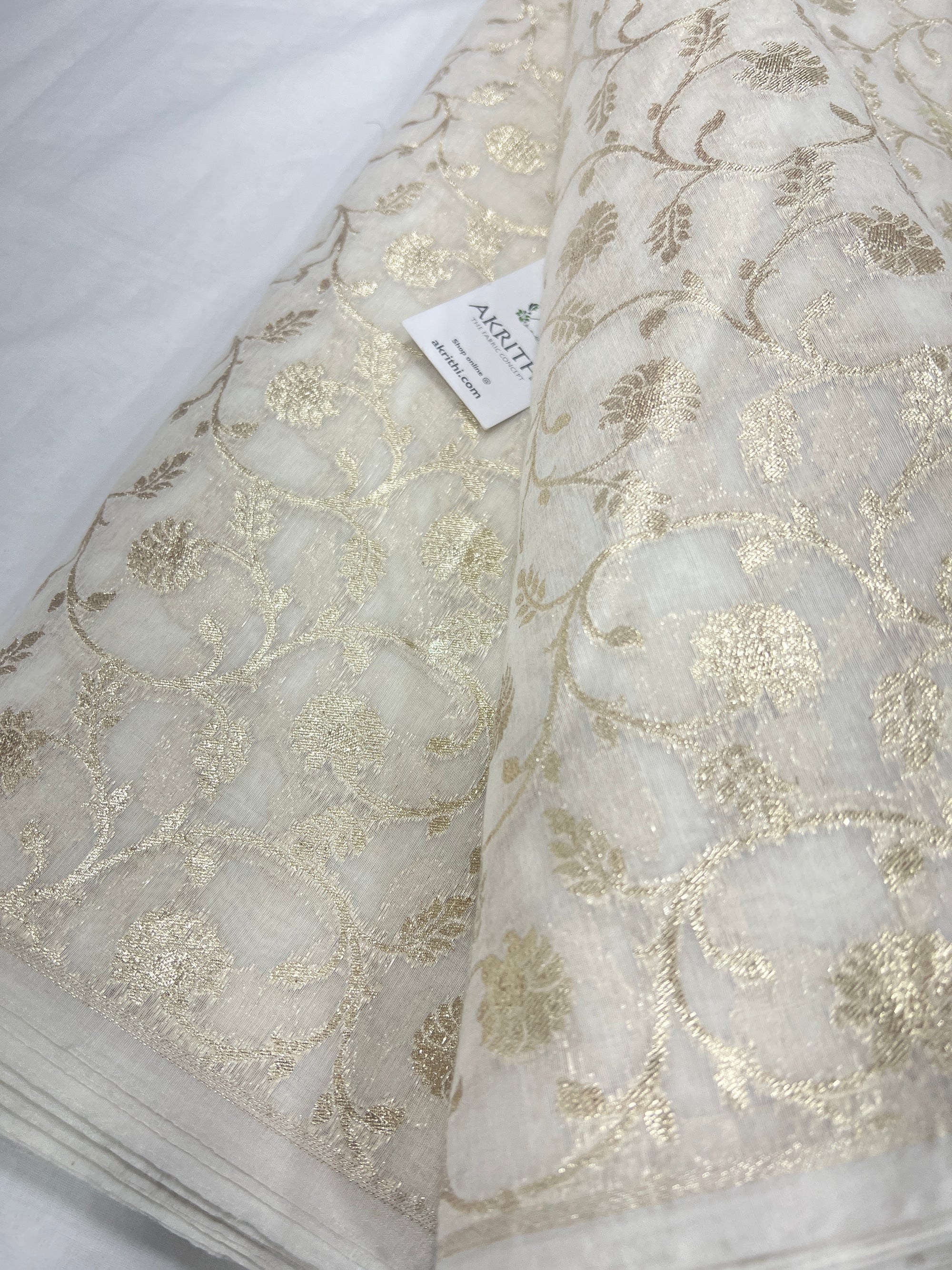 Dyeable banarasi Handloom chanderi lurex fabric