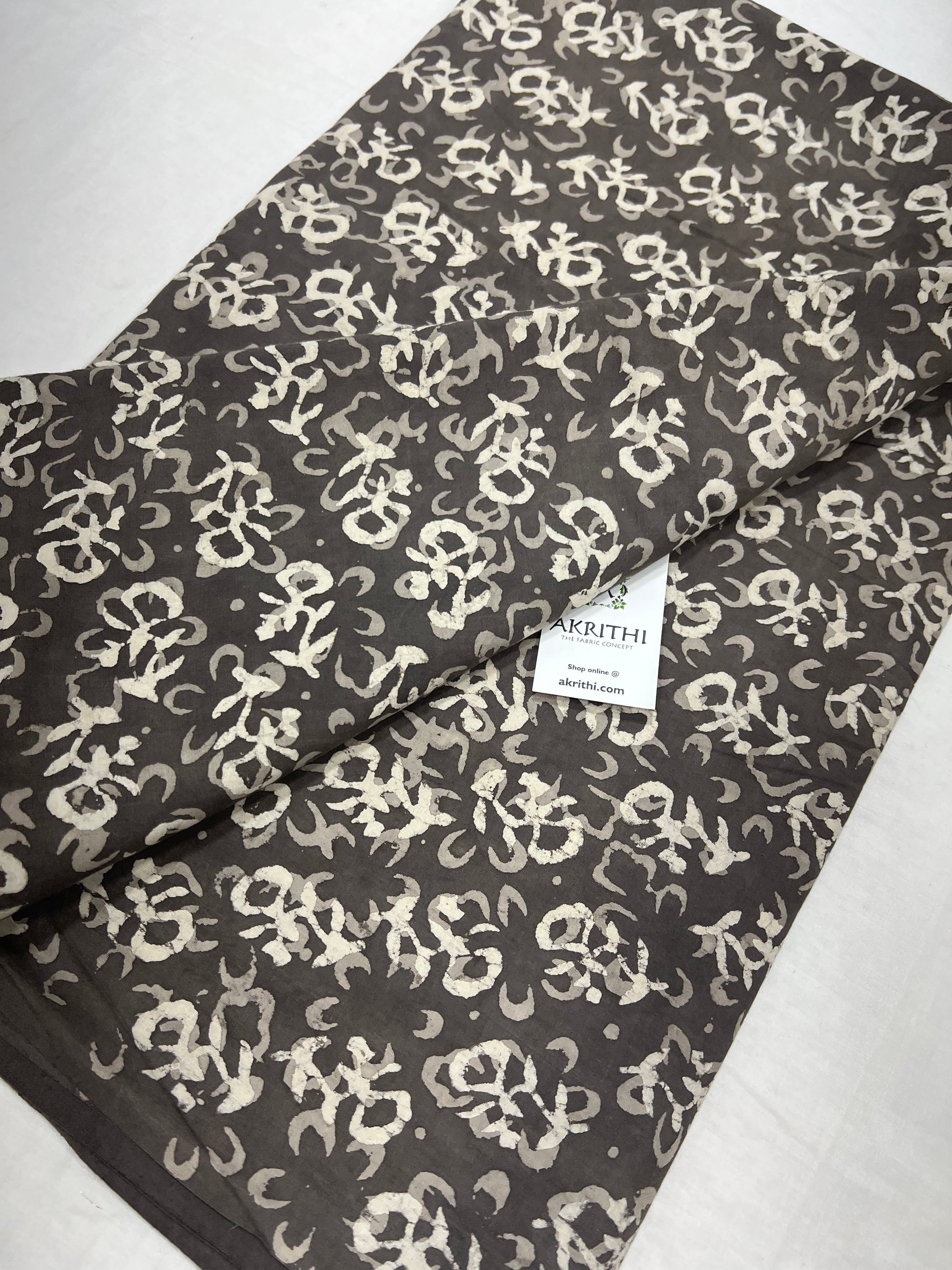 Dabu block Printed pure cotton fabric 2 METERS CUT