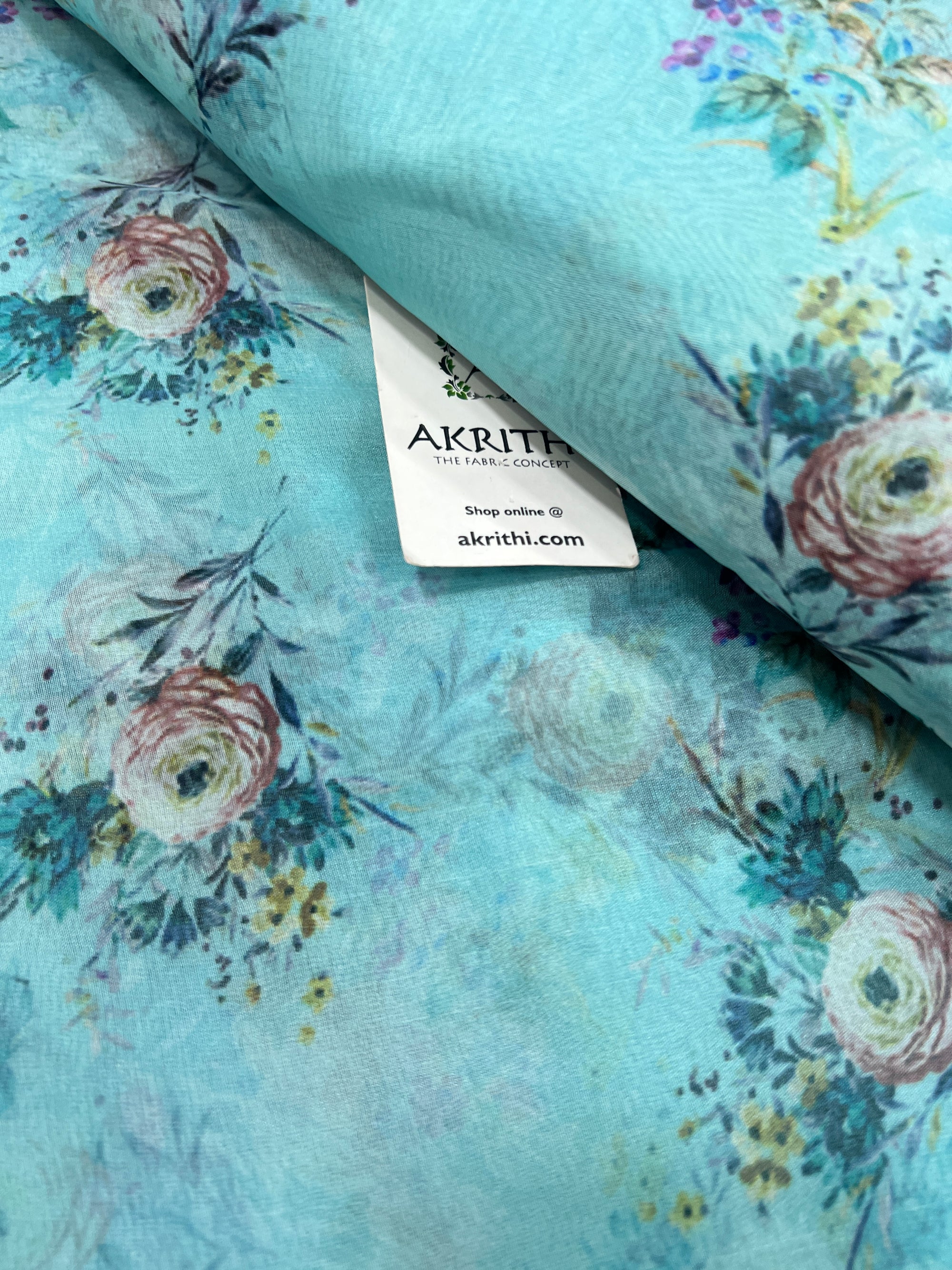 Digital floral Printed organza fabric