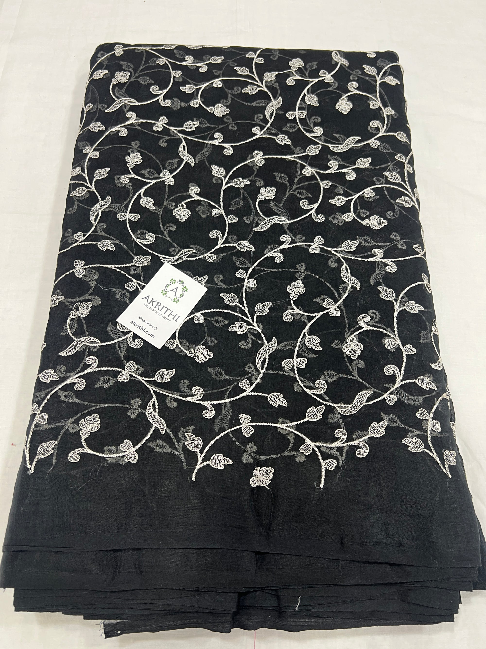 HANDLOOM MUL CHANDERI EMBROIDERED FABRIC