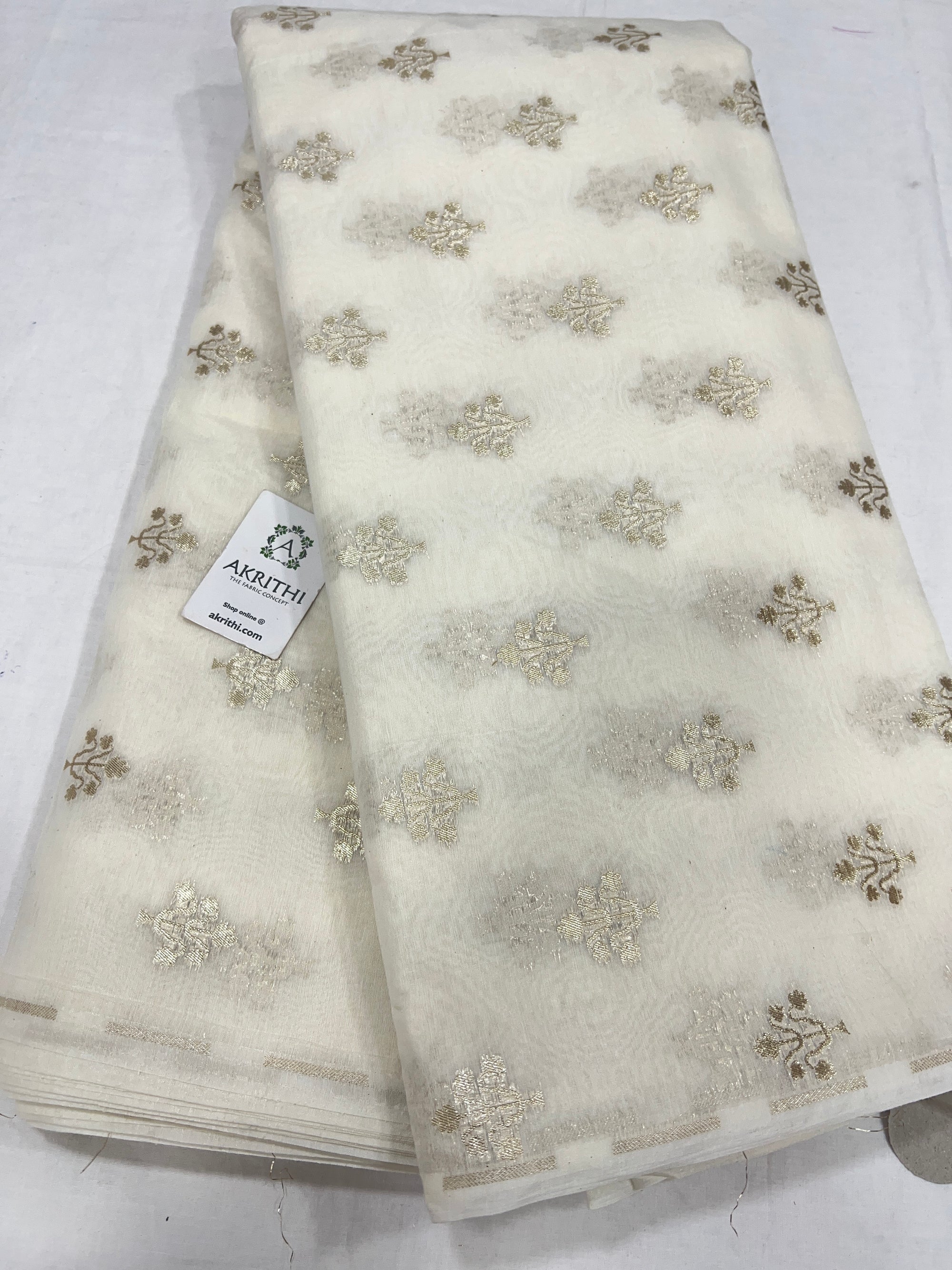 Dyeable banarasi Handloom chanderi lurex fabric