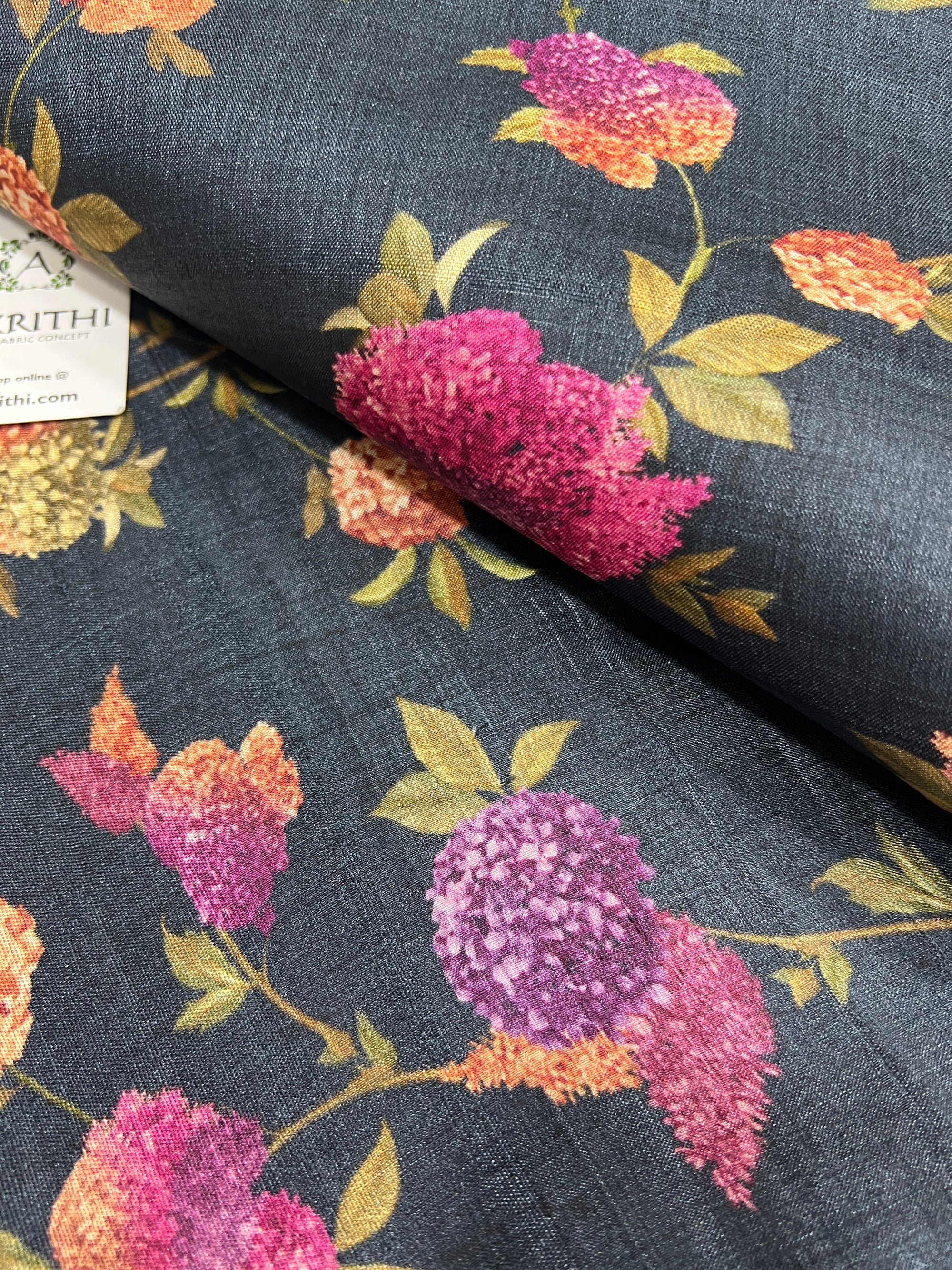 Digital Printed handloom pure tussar silk fabric