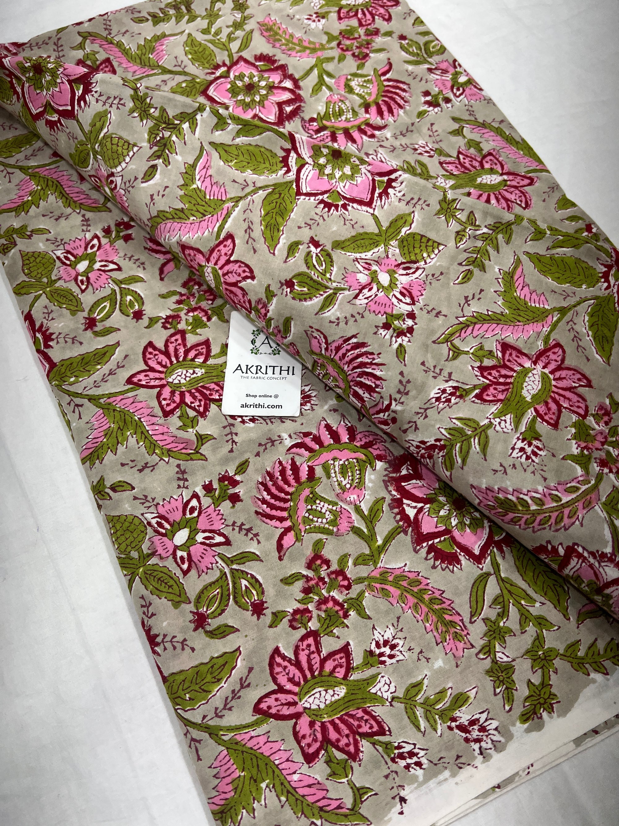 Hand block Printed pure cotton fabric