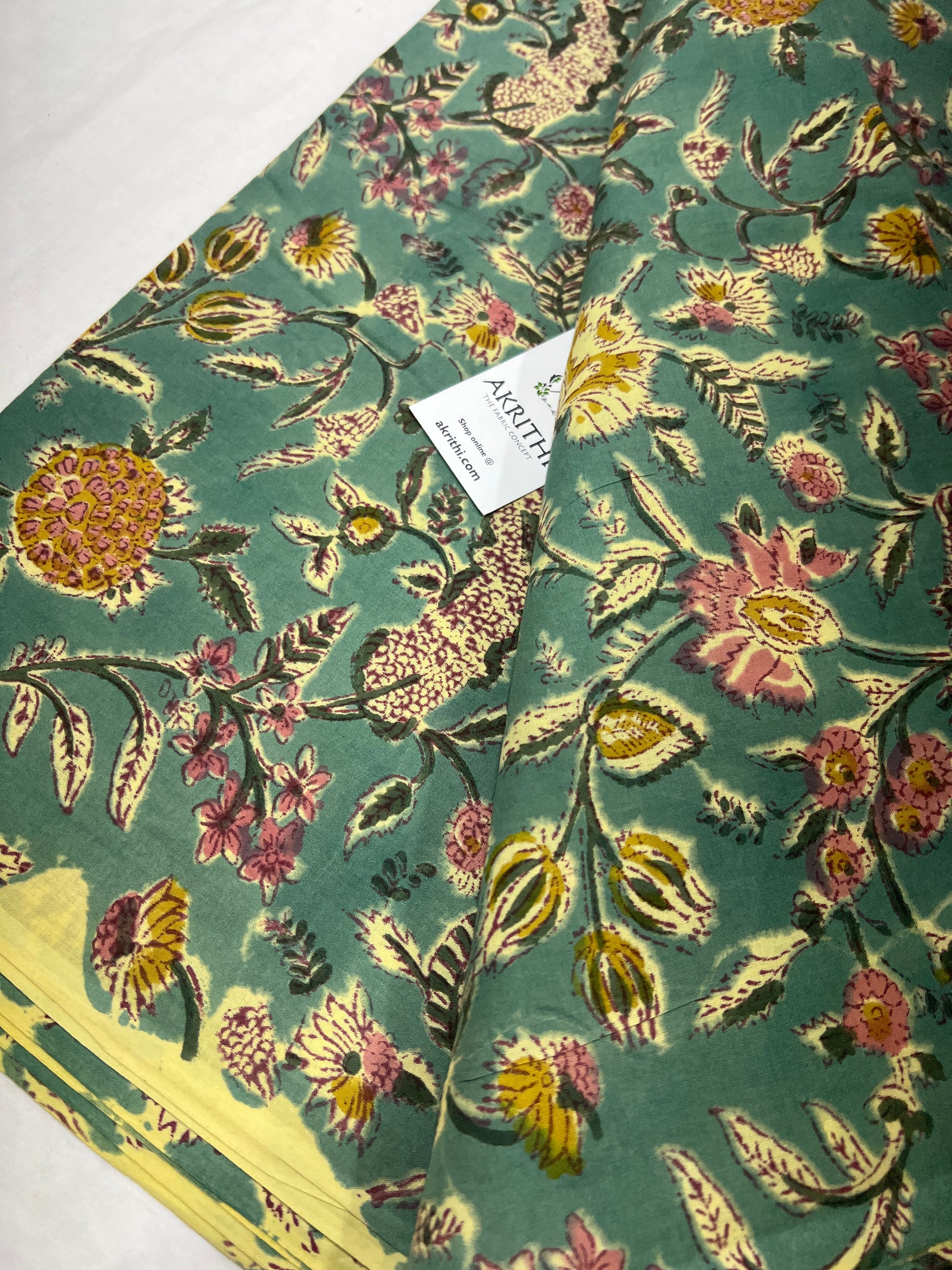 Hand block Printed pure cotton fabric