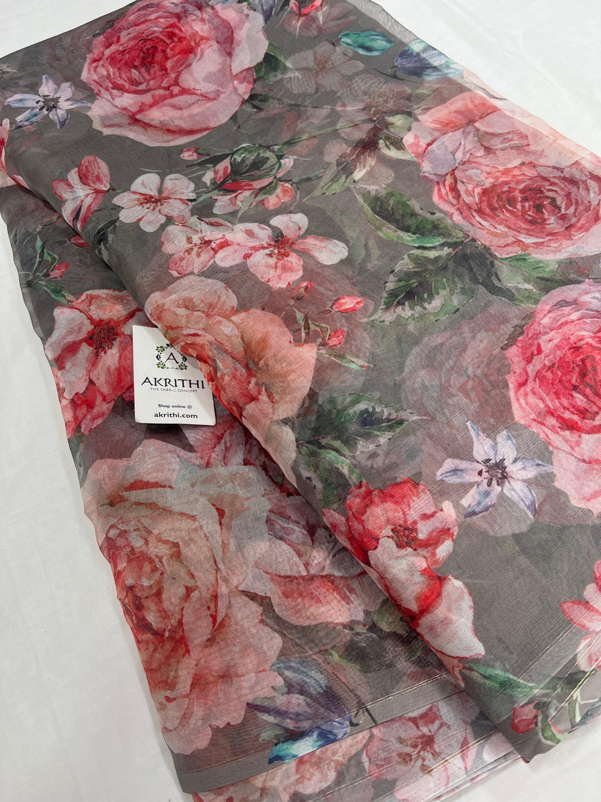 Digital floral Printed organza fabric